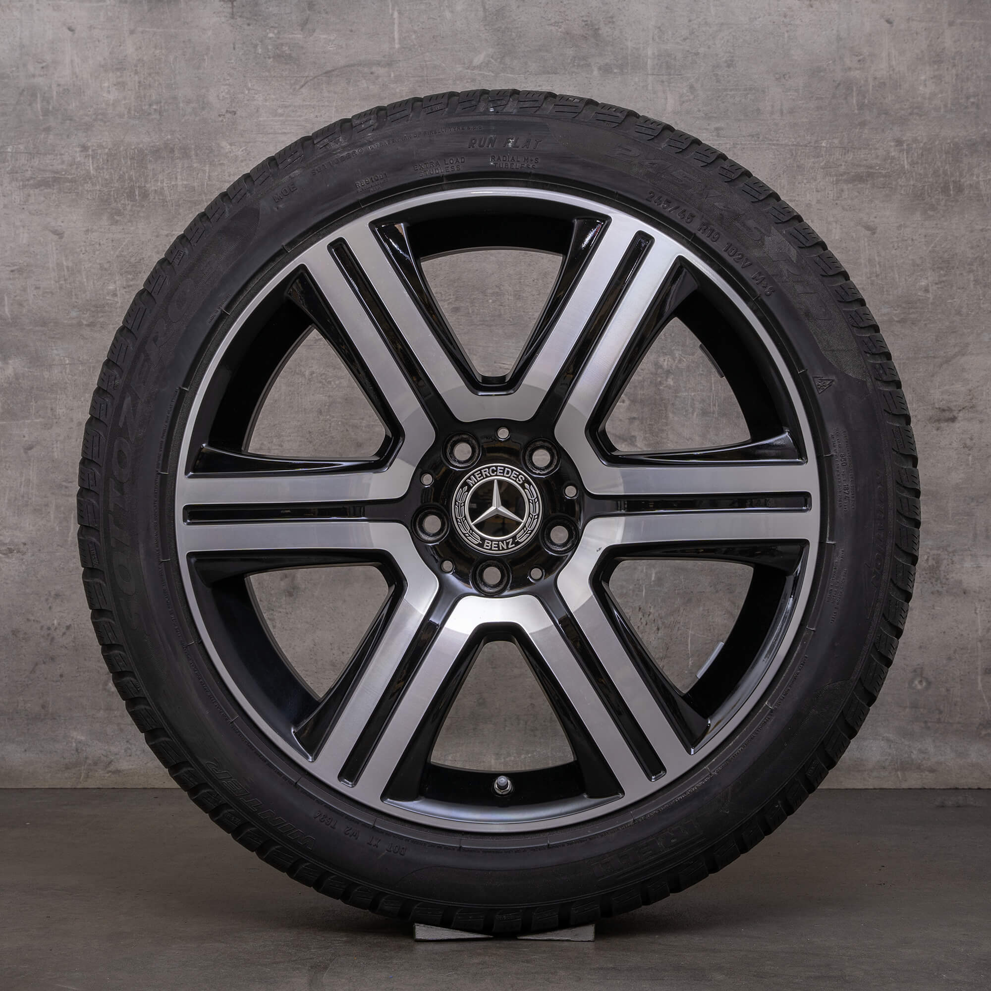 Originální zimni alu kola Mercedes Benz třídy E 19" X213 All Terrain disky A2534011600 černé leštěné