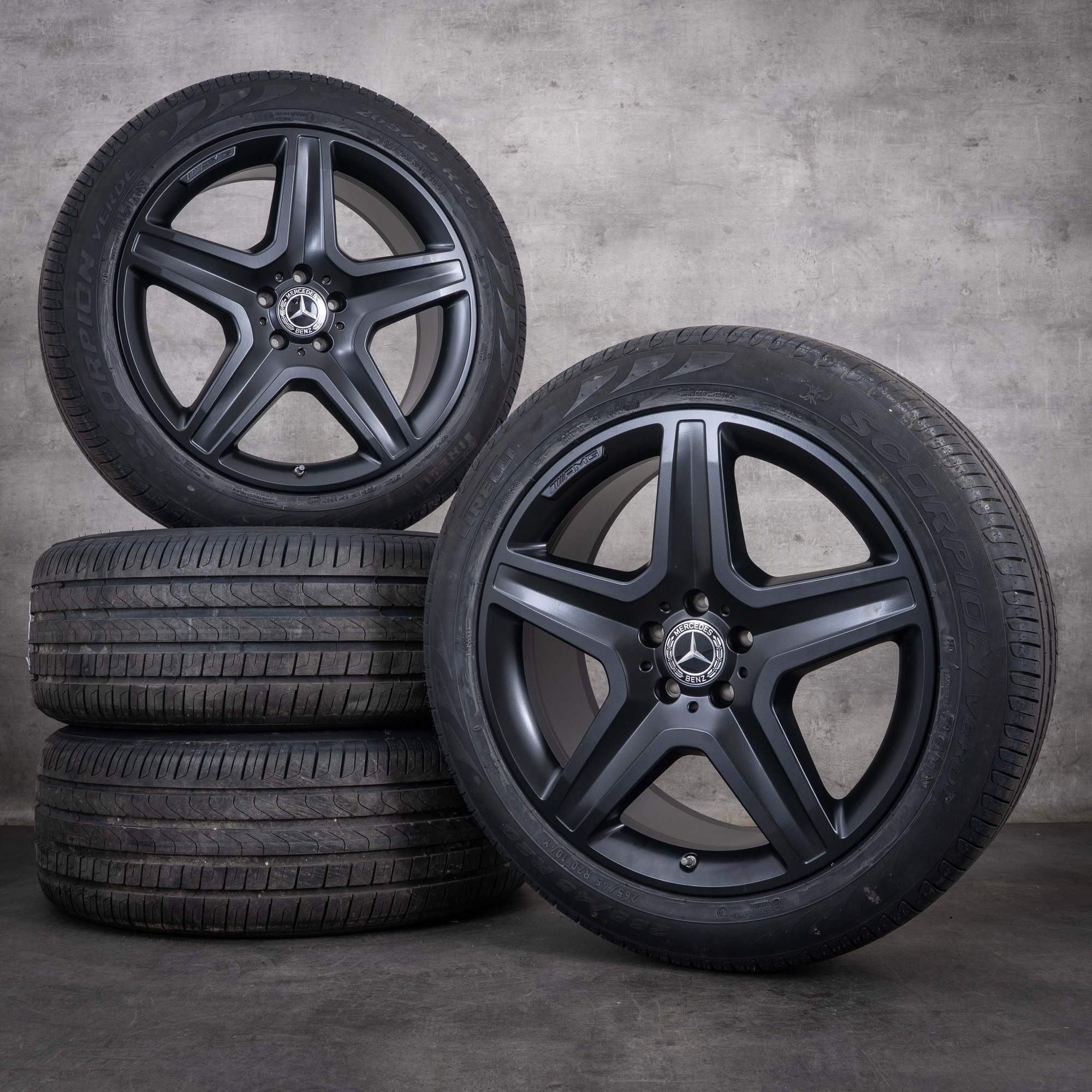 Original Mercedes Benz AMG M-Klasse ML Felgen 20 Zoll W166 Sommerräder A1664012002 schwarz matt
