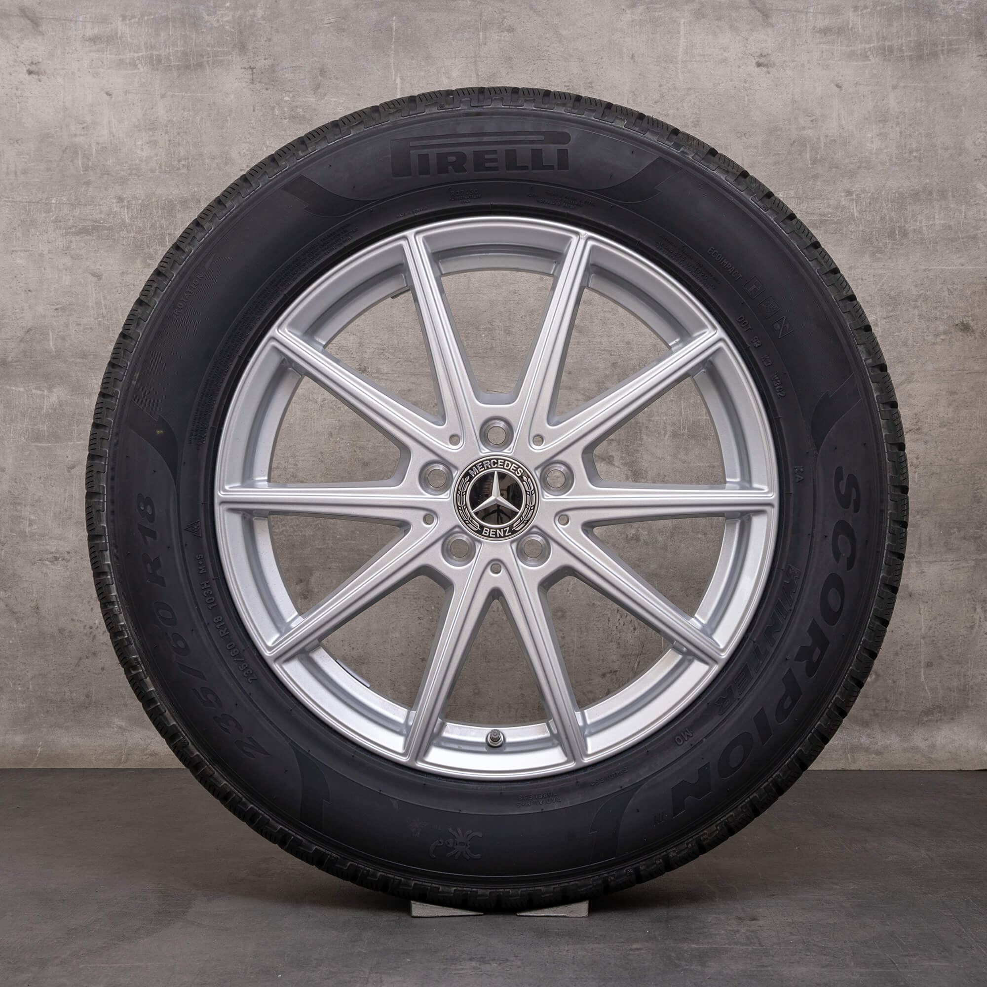 Oryginalne koła zimowe Mercedes Benz GLE 18 cali felgi V167 A1674010000 srebrne