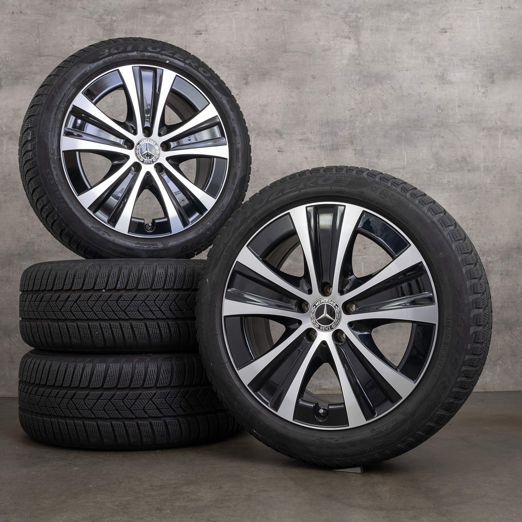 Orijinal Mercedes Benz E-Class kış jantları 18 inç W213 S213 C238 A238 jantlar A2134013700 siyah parlak