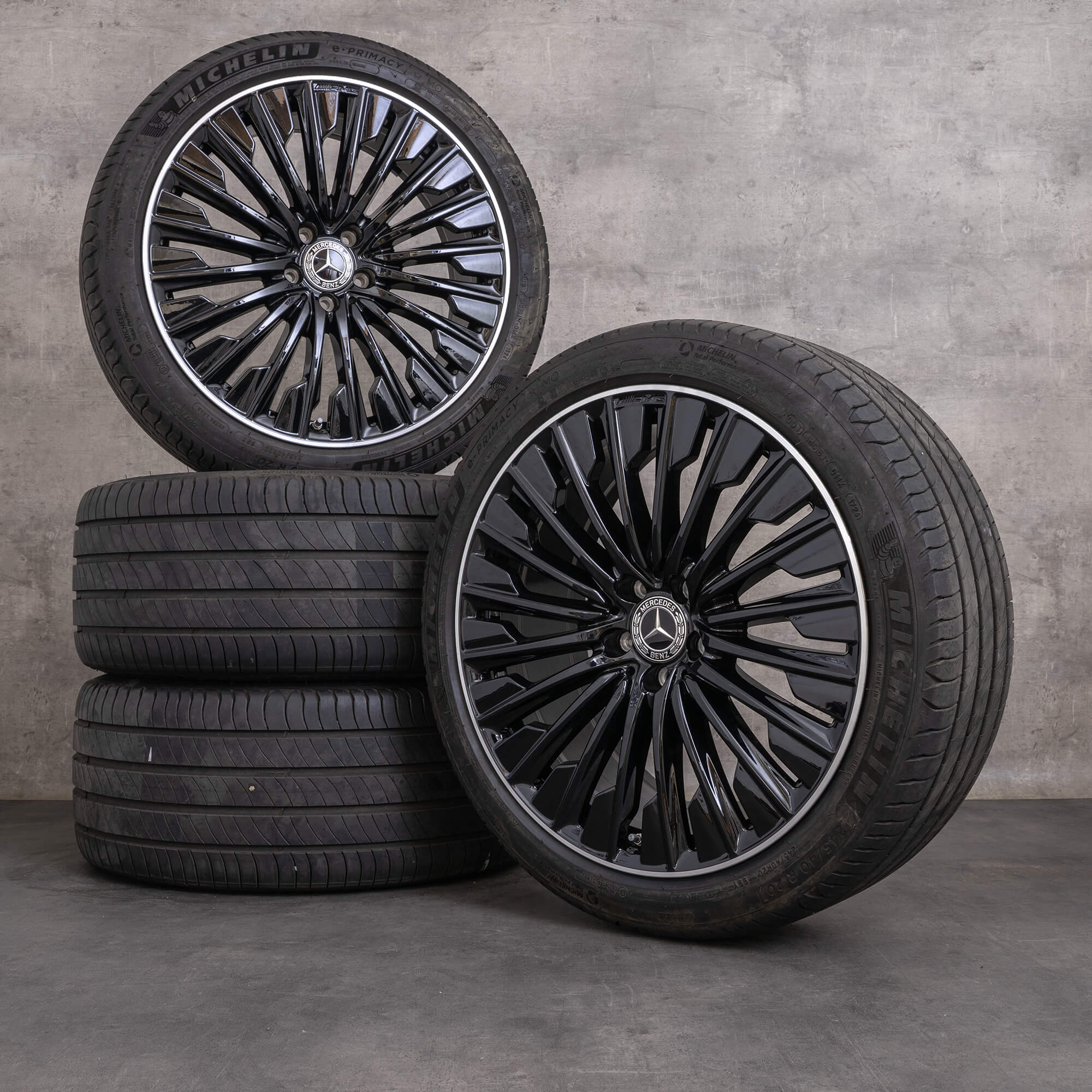 OEM Mercedes Benz E-Class AMG winter wheels 20 inch W214 S214 rims A2144010500 A2144010600 black glossy turned NEW