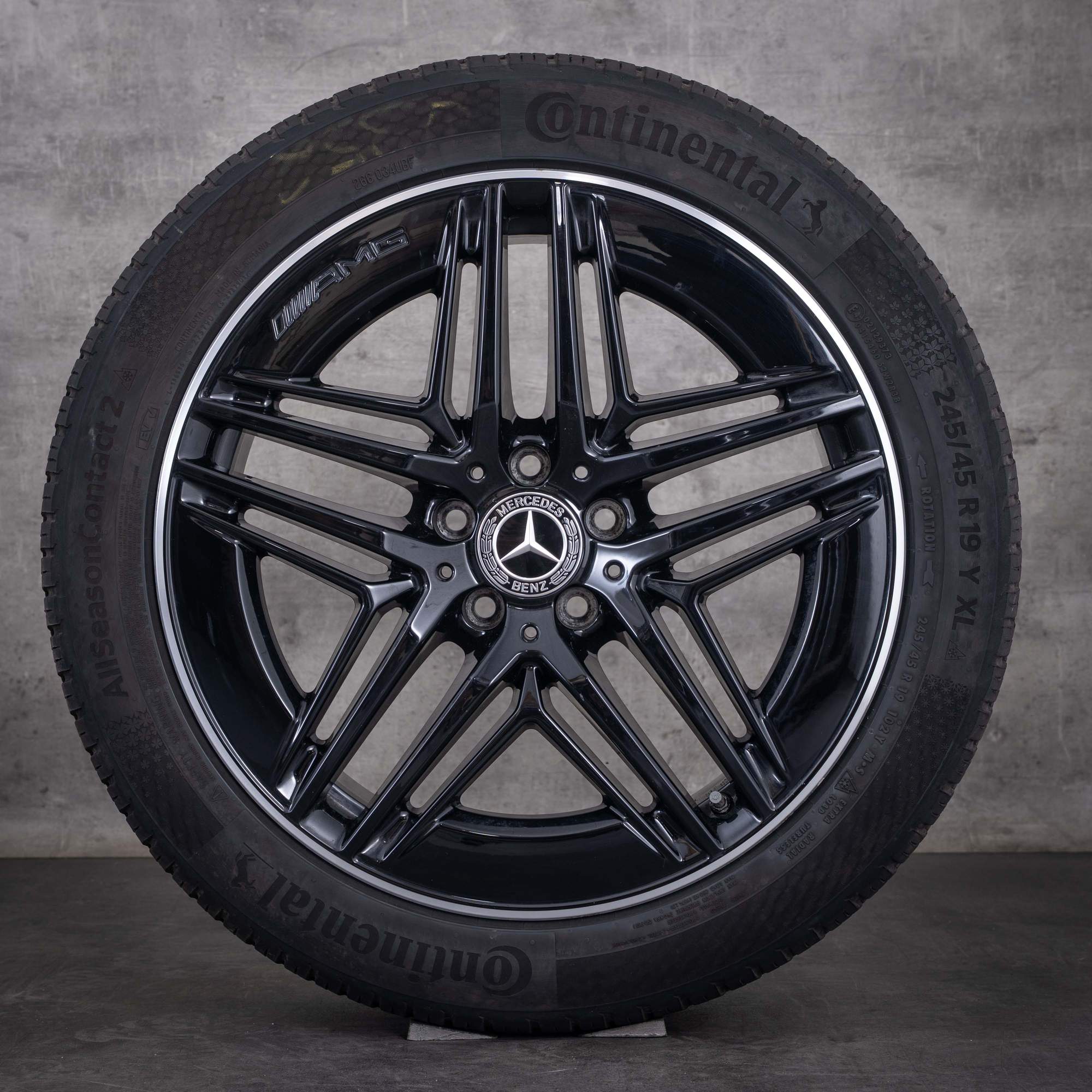 Anvelope originale Mercedes-Benz Clasa V AMG all season, 19 inci, W447, Vito, Viano, jante A4474018000, negre, lustruite