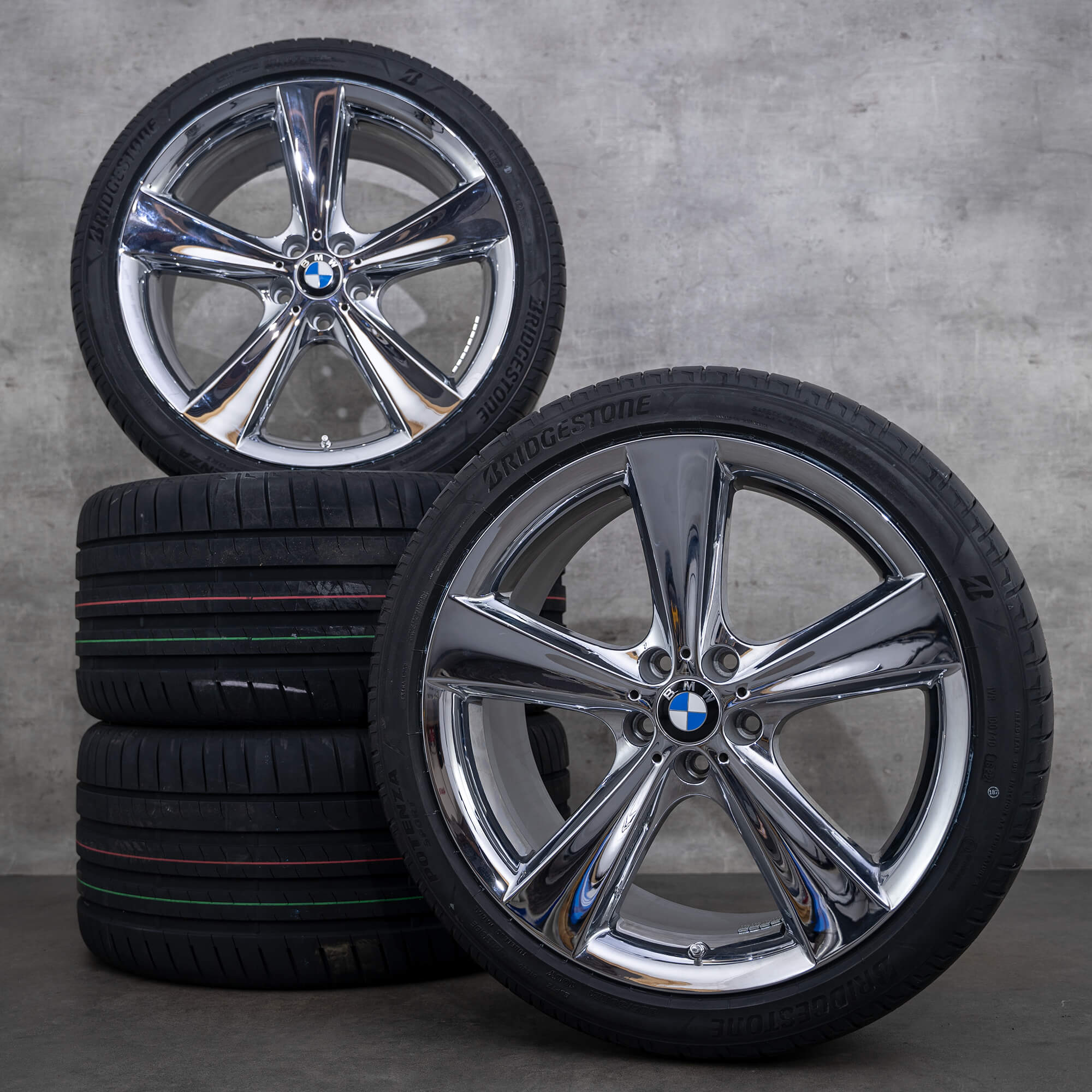 BMW 21 inch rims X6 E71 summer wheels Styling 128 Chrome 671425 6771426 NEW
