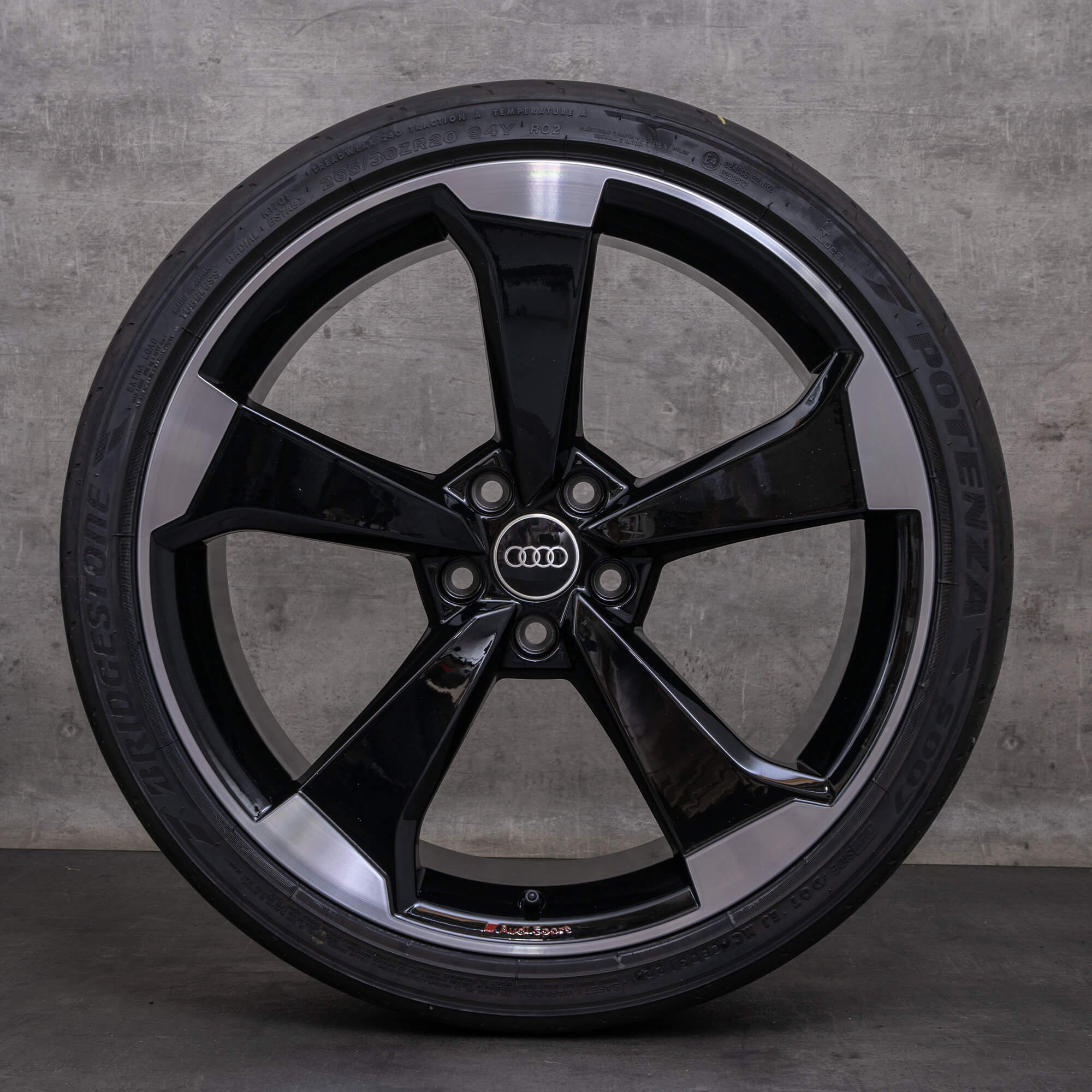 Originale Audi A5 S5 F5 20 pollici pneumatici estivi cerchi 8W0601025CF Rotor nero lucido