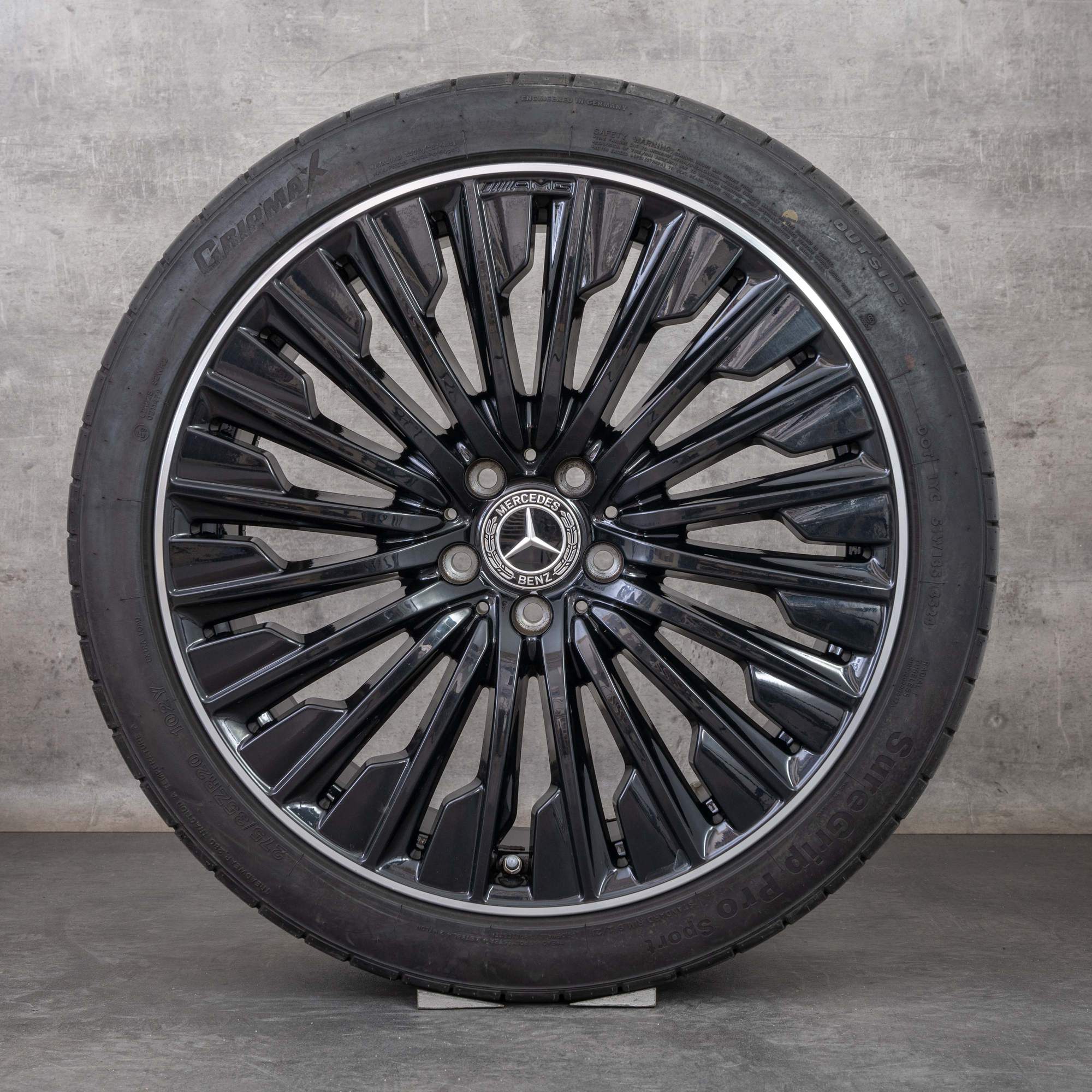 Jantes originais Mercedes Benz Classe E AMG de 20 polegadas W214 S214 jantes verão A2144010500 A2144010600 preto polido torneado