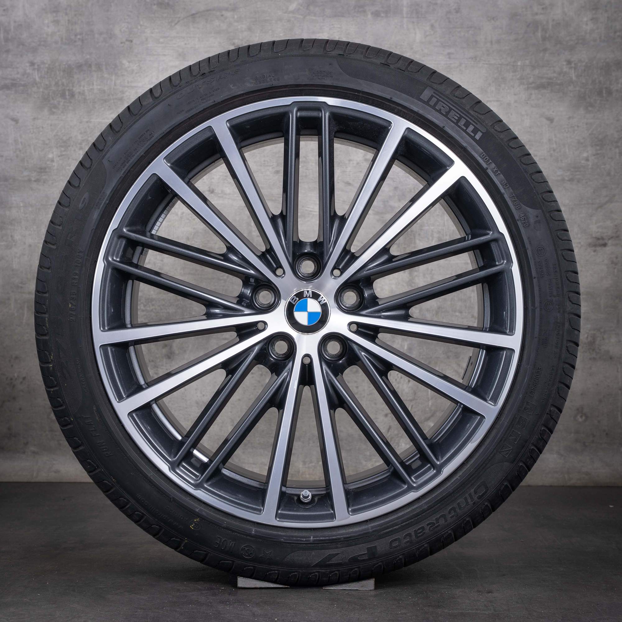 Original BMW 5er Felgen 19 Zoll G30 G31 Sommerräder Styling 635 6894839 6894840 orbitgrey glanzgedreht