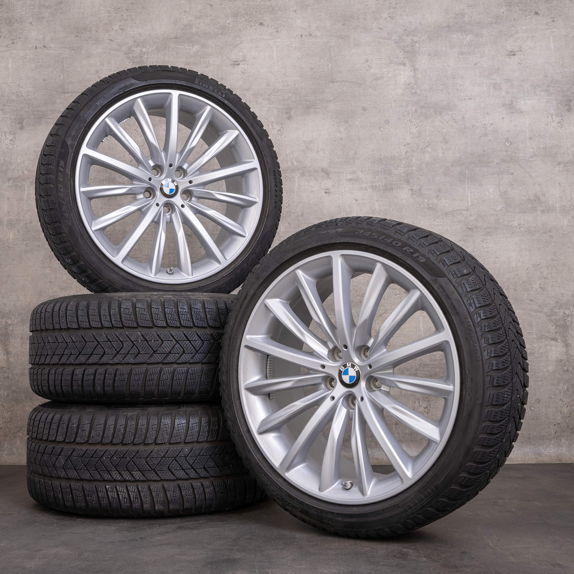 Oem BMW Série 5 pneus hiver jantes 19 pouces G30 G31 Styling 633 6863419 6874439 argent