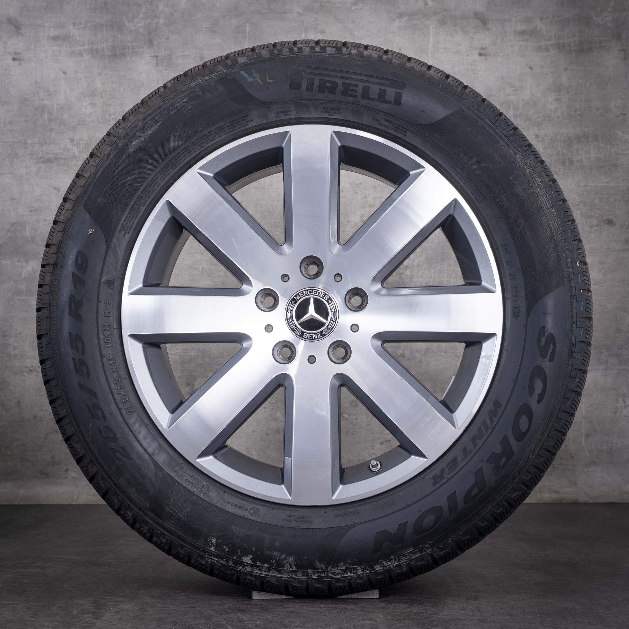 Jante originale Mercedes-Benz Clasa G pentru anvelope de iarnă 19 inci W463A G450 d A4634011000 culoare „Himalaya Grey” jante diamantate