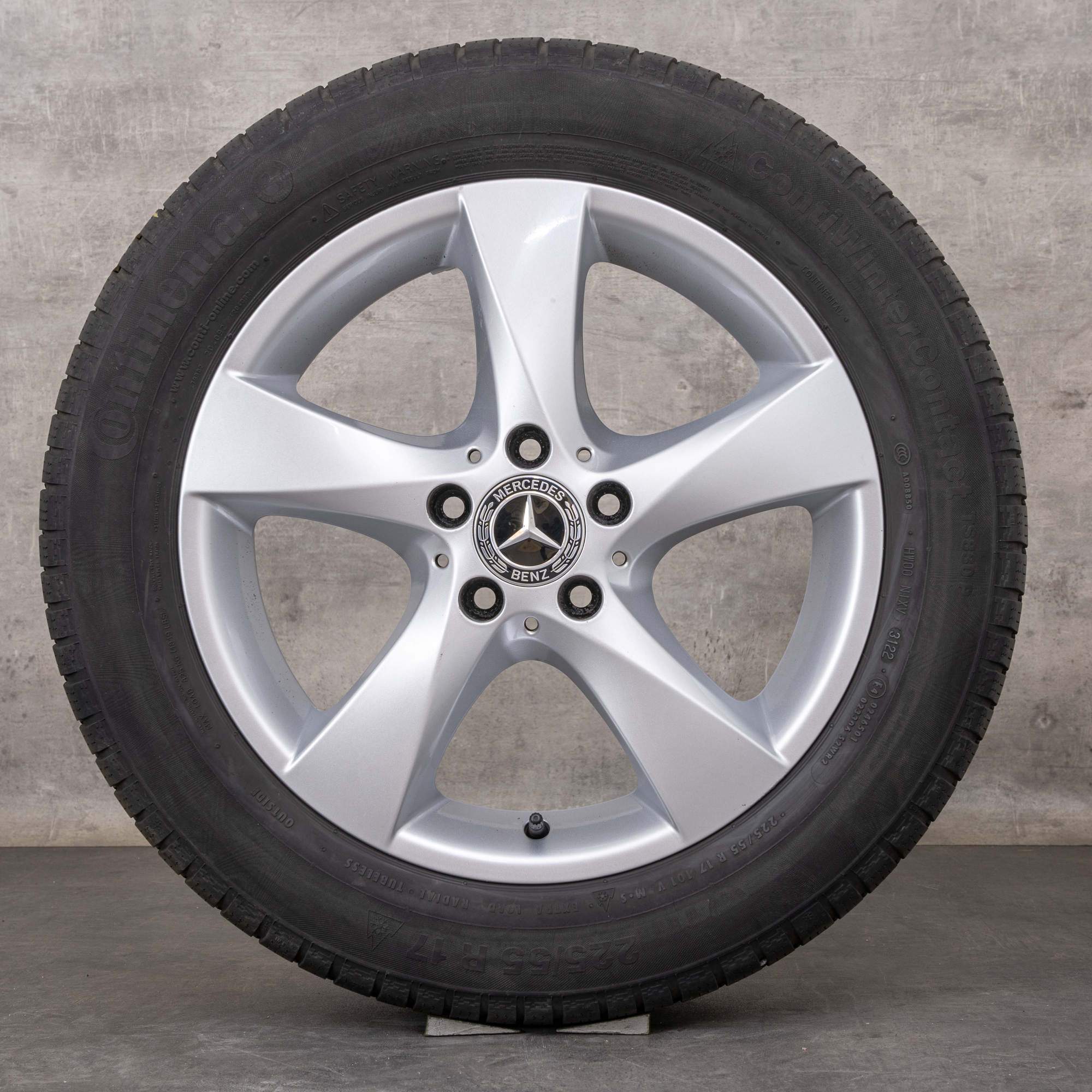 Alkuperäiset Mercedes Benz V-sarjan talvirenkaat 17 tuuman W447 W639 Vito Viano vanteet A4474012200 hopea kiiltävä