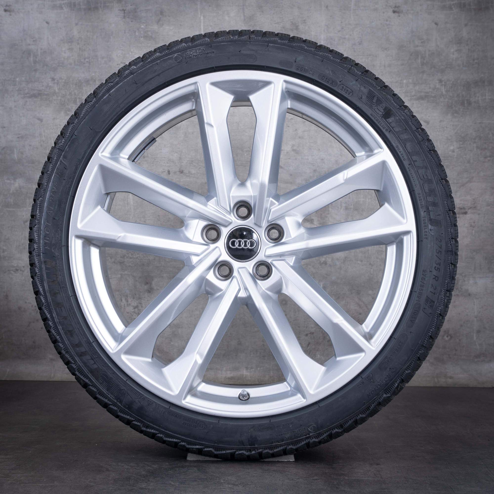 Cerchi originali Audi A7 S7 A8 S8 per ruote invernali da 21 pollici 4G C7 4H D4 codice 4G8601025AQ argento lucido