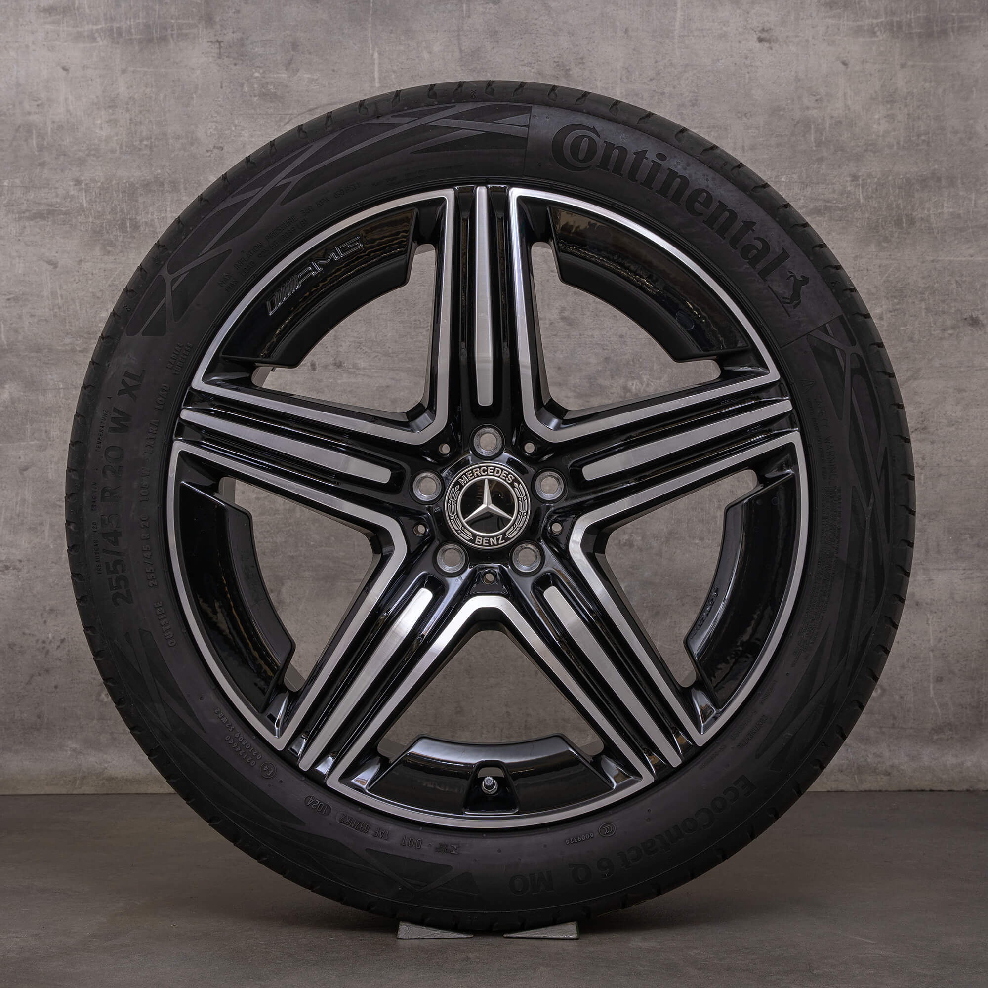 Originální letni alu kola Mercedes Benz GLC AMG 20" X254 C254 A2544010600 A2544010700 černá lesklá soustružená