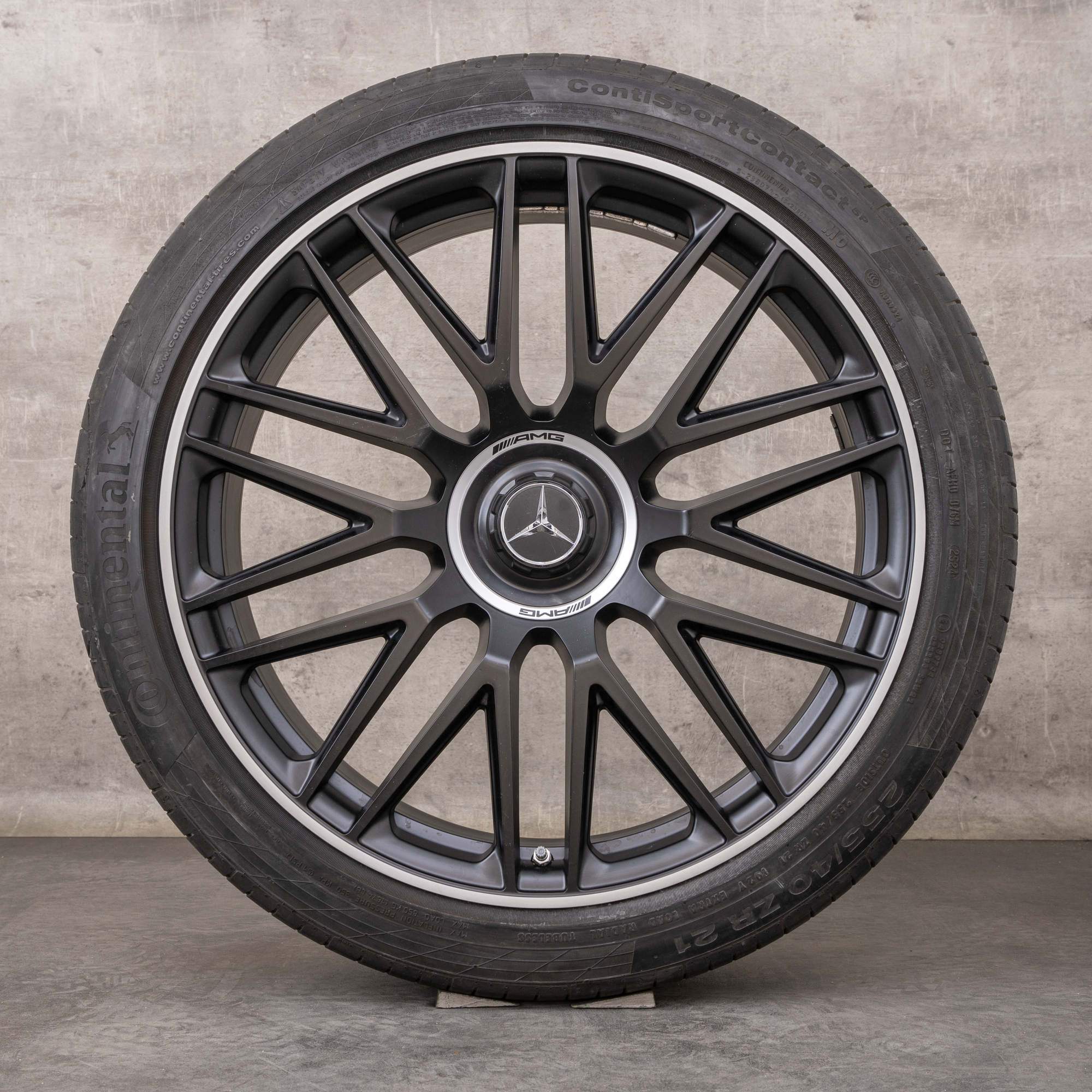 Alkuperäiset Mercedes Benz S-sarjan S 63 AMG E Performance vanteet 21 tuuman V223 kesäpyörät A2234012300 A2234012400 musta matta kiillotettu