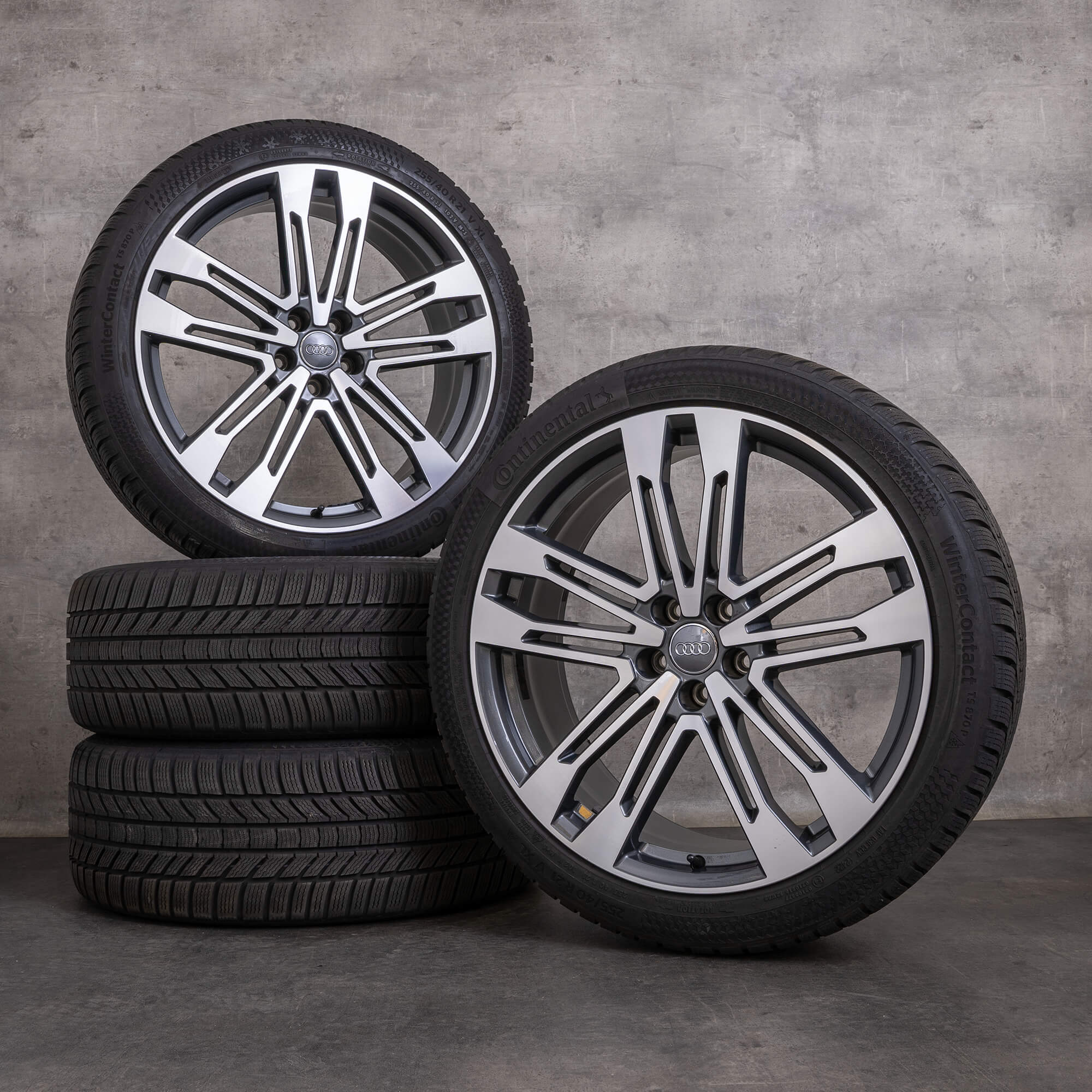 Originale Audi Q5 SQ5 vinterhjul 21 tommers FY felger 80A601025AC titanpolert