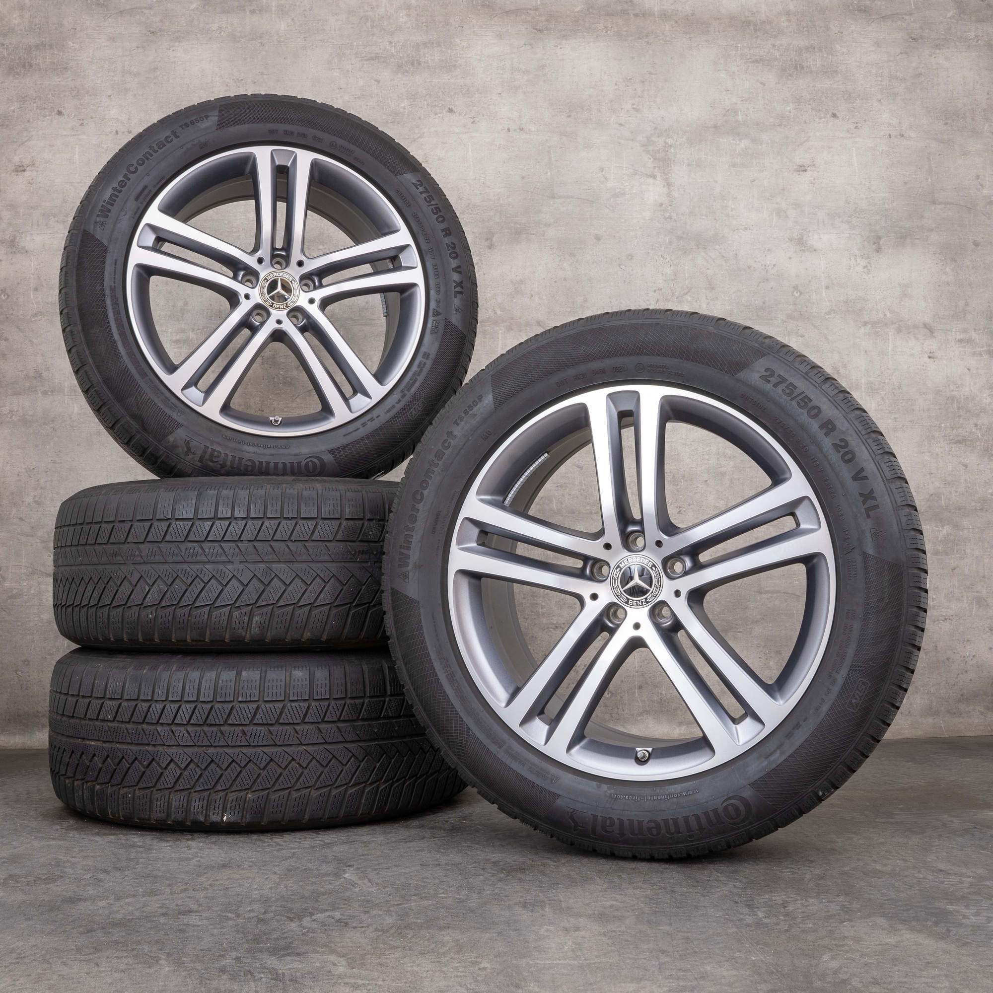 Oryginalne koła zimowe Mercedes Benz GLE 20 cali X167 C167 felgi A1674012400 A1674012500 himalaya szary mat polerowane