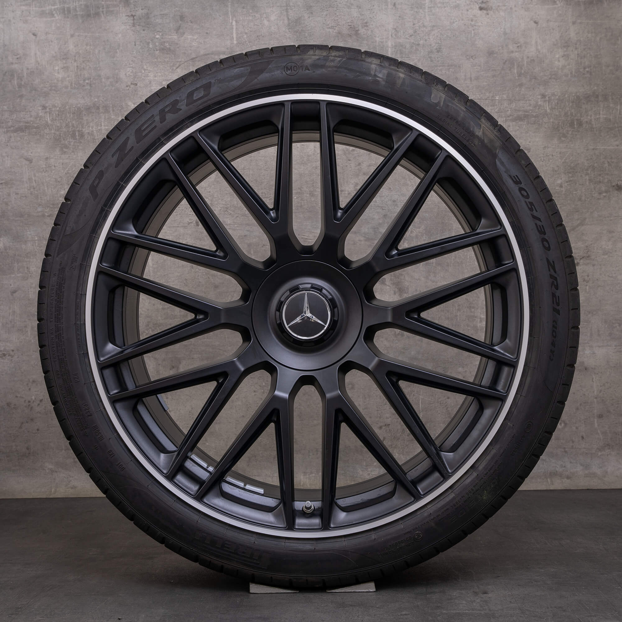 Orijinal Mercedes Benz SL 43 55 63 AMG kış jant lastikleri 21 inç R232 jantlar A2324012900 A2324013000 siyah mat parlak tornalanmış