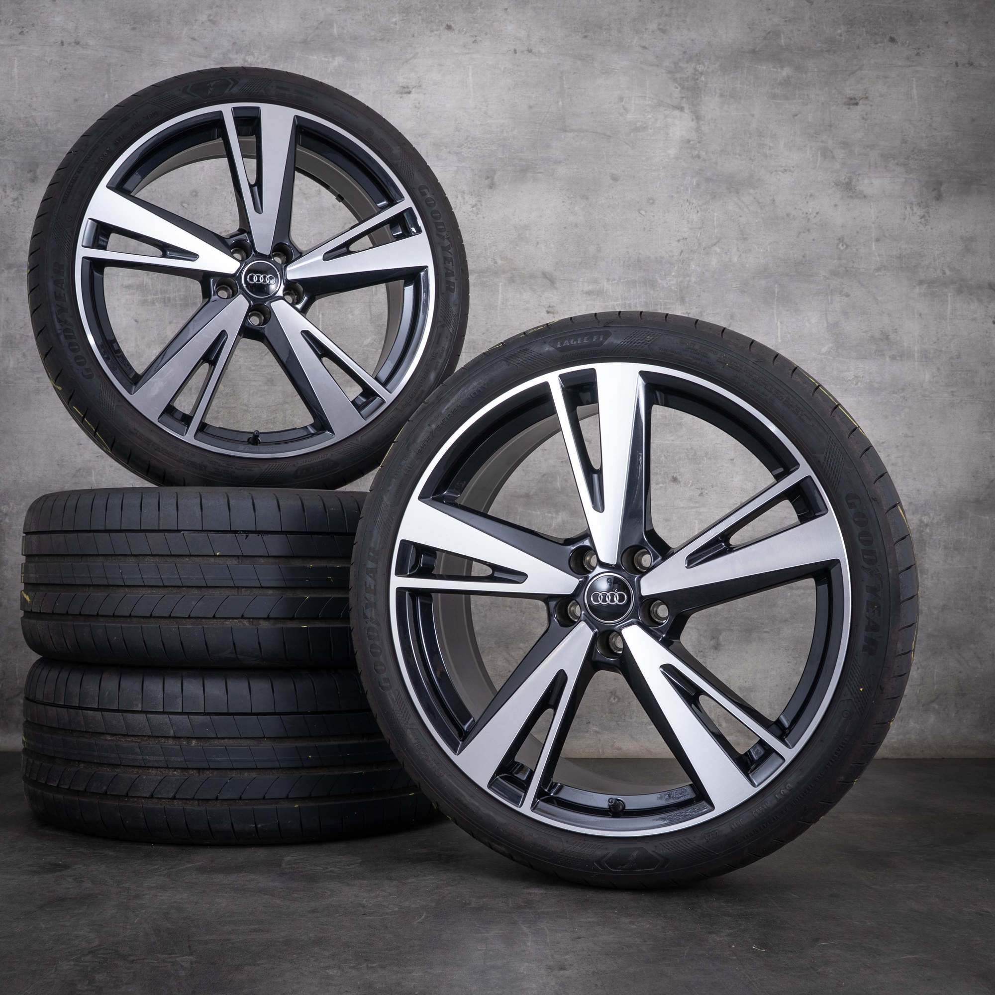 Cerchi originali Audi A6 S6 da 21 pollici 4K 4P C8 C9 per ruote estive 4K0601025AG, finitura granito diamantato