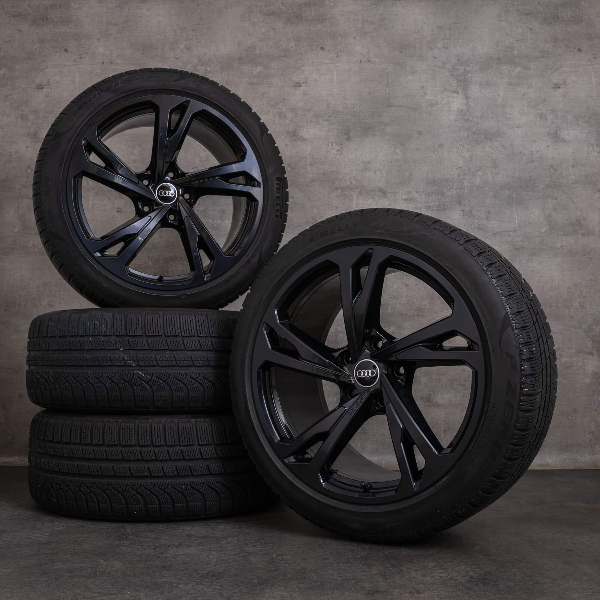 Oryginalne koła zimowe do Audi e-tron GT felgi 20 cali FW 4J3601025AN 4J3601025AM czarne z połyskiem
