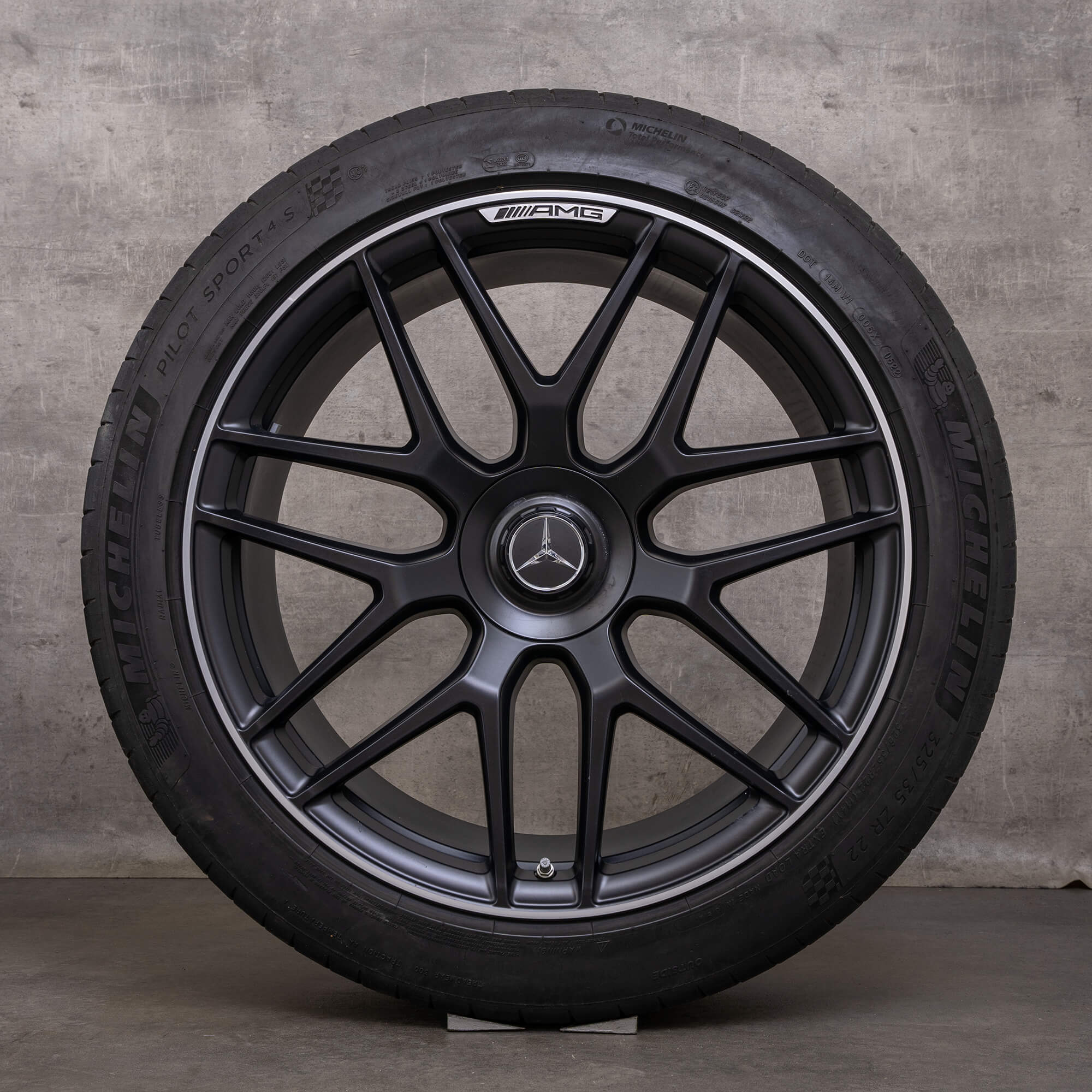 Originele Mercedes Benz GLE 53 AMG velgen 22 inch V167 zomerwielen A1674014400 A1674014500 zwart mat glanzend gedraaid