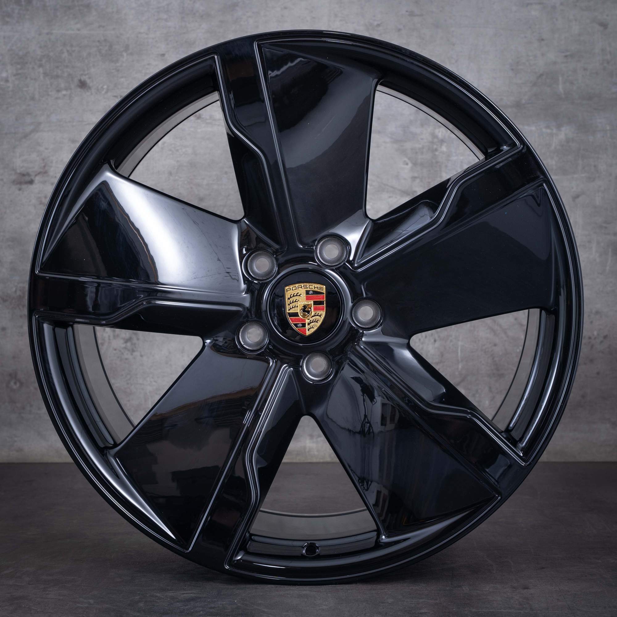 Original Porsche Taycan Felgen 21 Zoll 9J1 4S GTS Turbo Exclusive Design 9J1601025Q 9J1601025R schwarz glanz NEU
