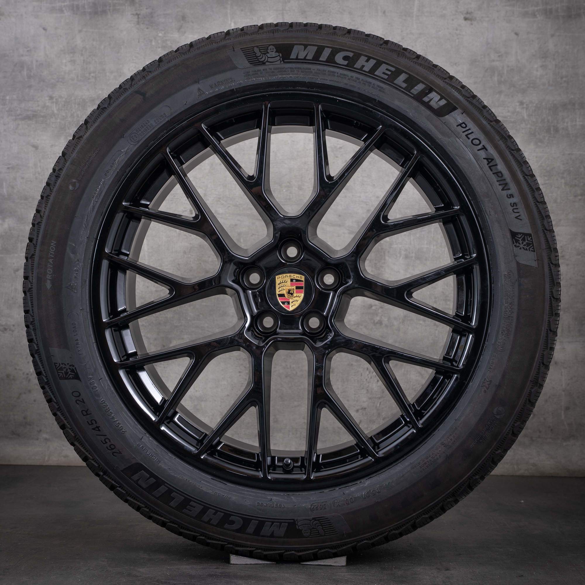 Original Porsche Macan I & II Winterräder 20 Zoll Felgen RS Spyder 95B601025BF 95B601025BG schwarz glanz