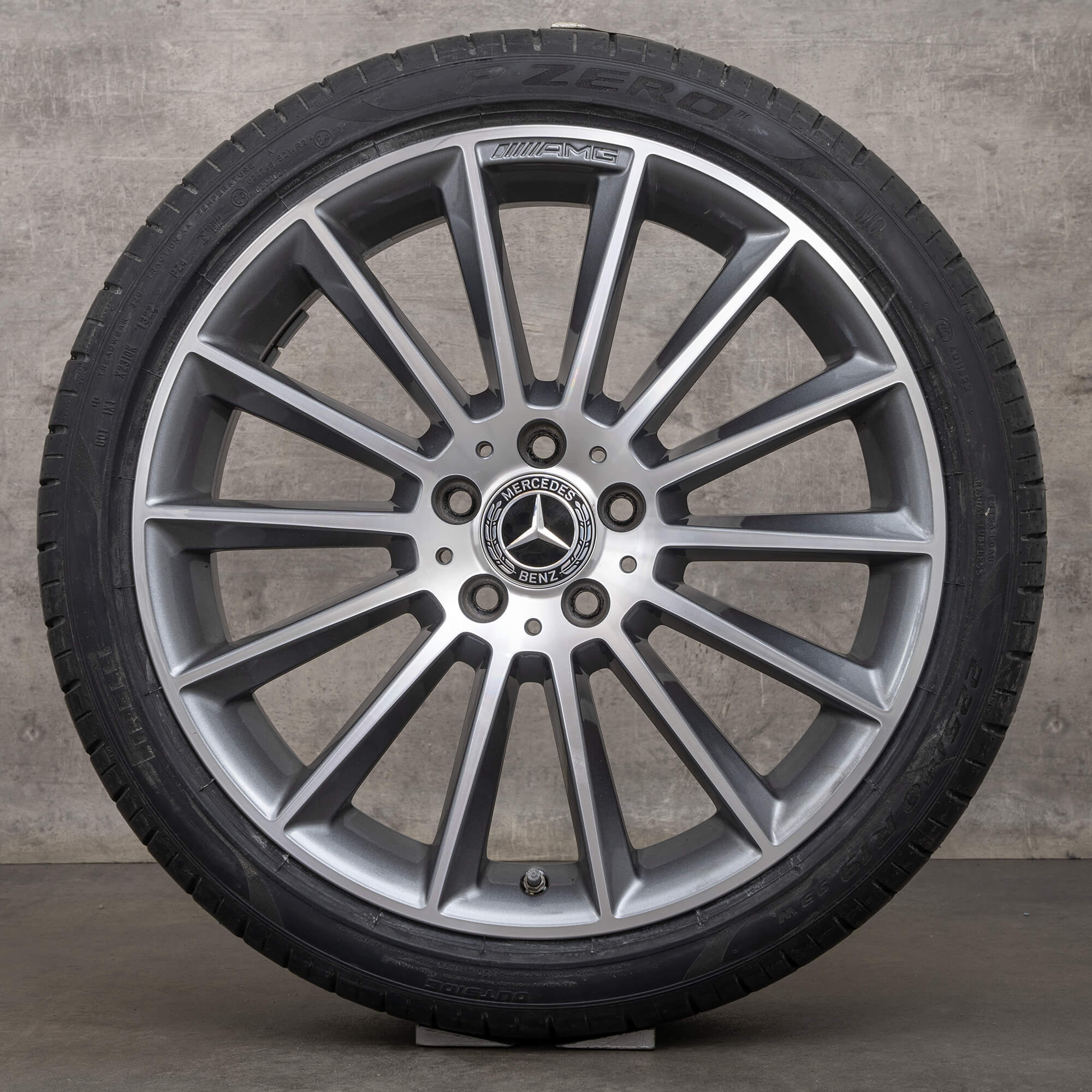 Orijinal Mercedes Benz A B Sınıfı CLA jantlar 19 inç W177 V177 W247 C118 X118 yaz jant lastik A1774011600 himalaya gri parlak tornalanmış