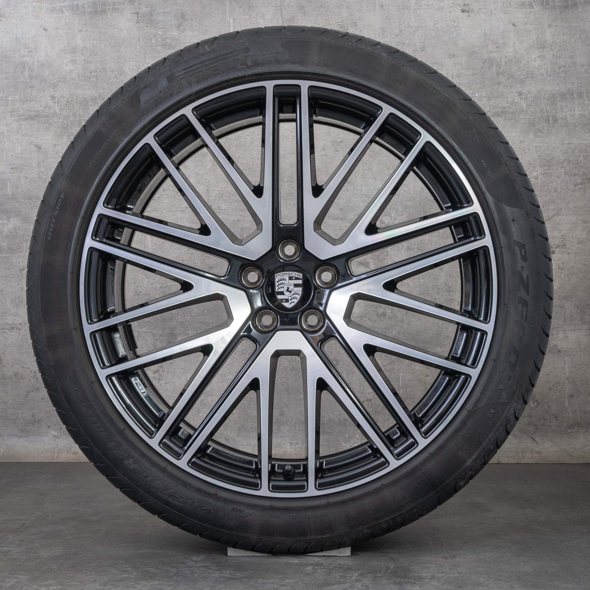 Jantes originais Porsche Macan III jantes verão de 21 polegadas 95B601025GA 95B601025GB preto polido torneado