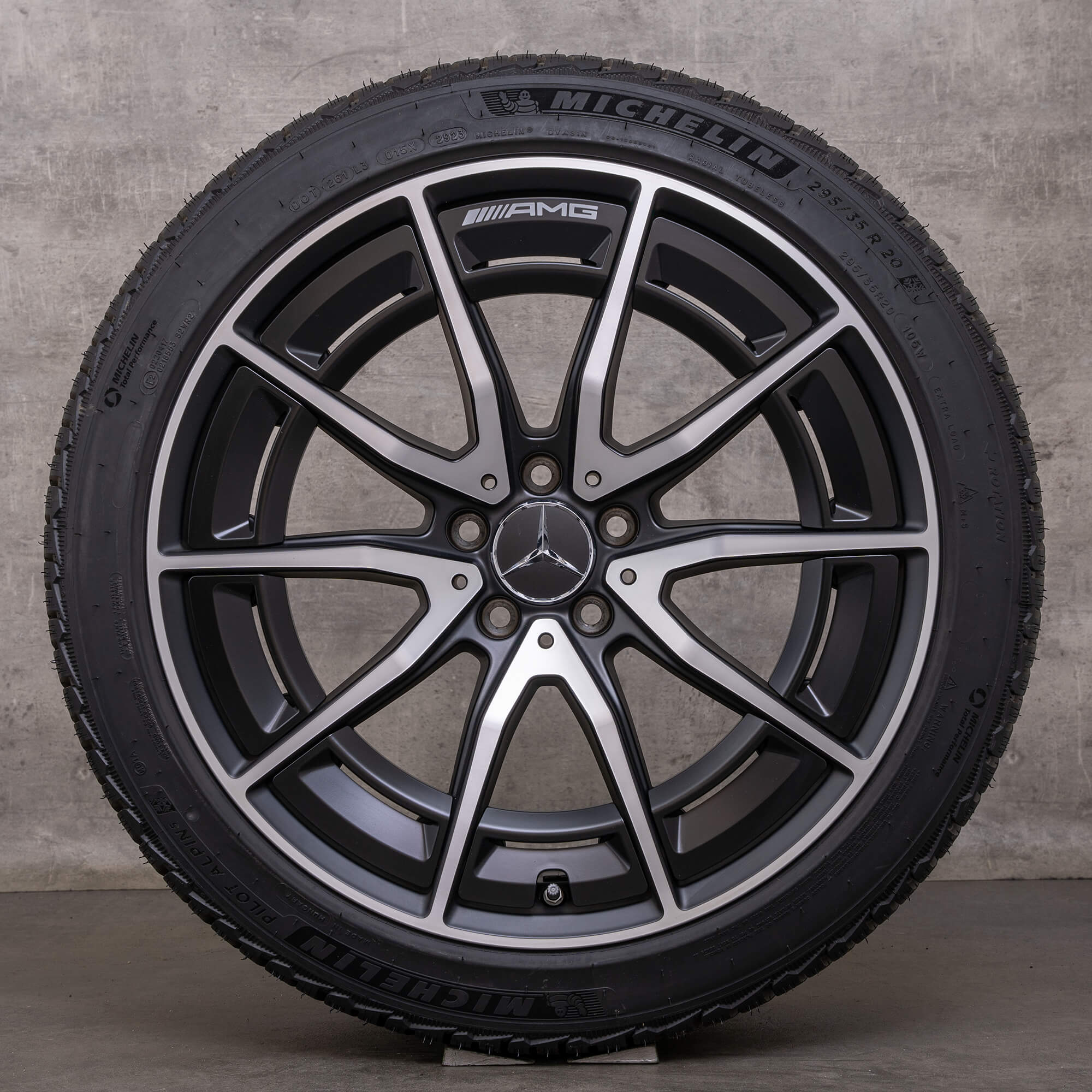 Ekte Mercedes Benz AMG SL43 55 63 vinterhjul 20-tommers R232 felger A2324012300 A2324012400 svart matt blank dreid