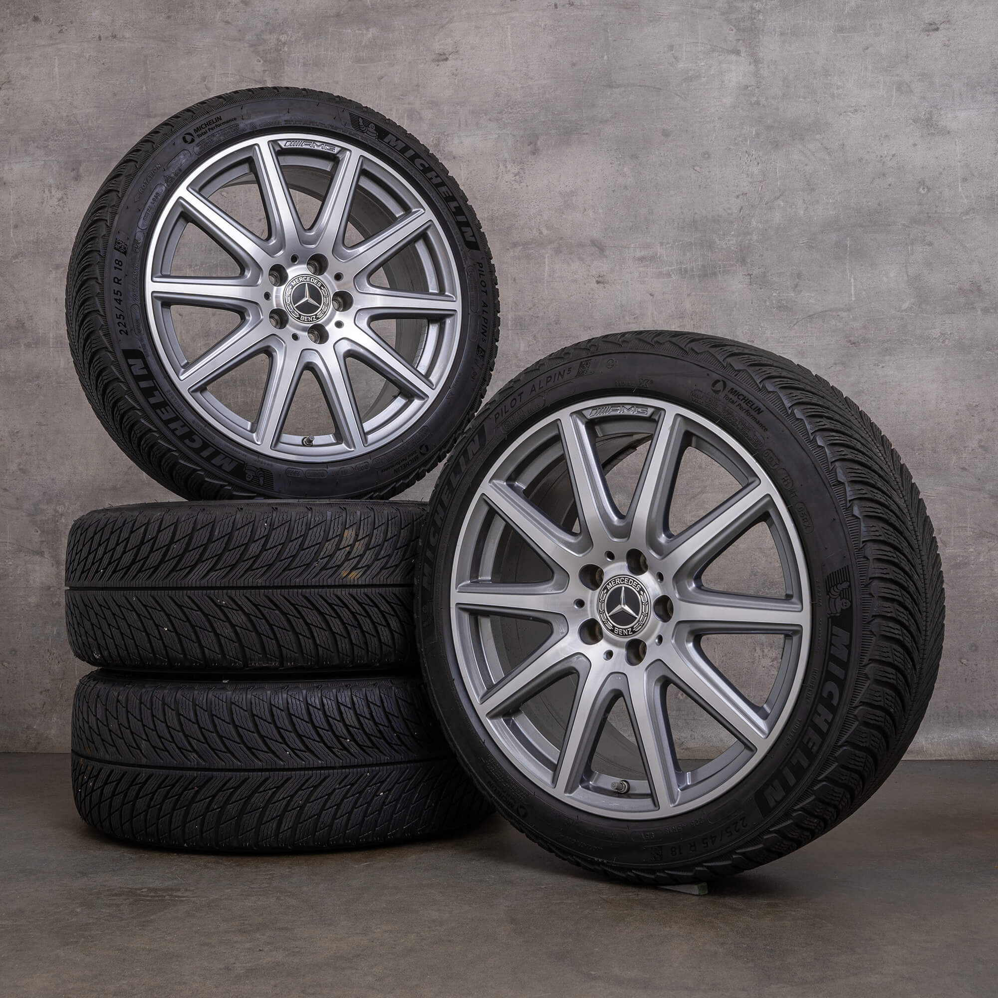 OEM AMG Mercedes Benz A-Class A45 & S CLA 35 45 winter wheels 18 inch W177 C118 rims A1774013900 himalaya gray glossy turned