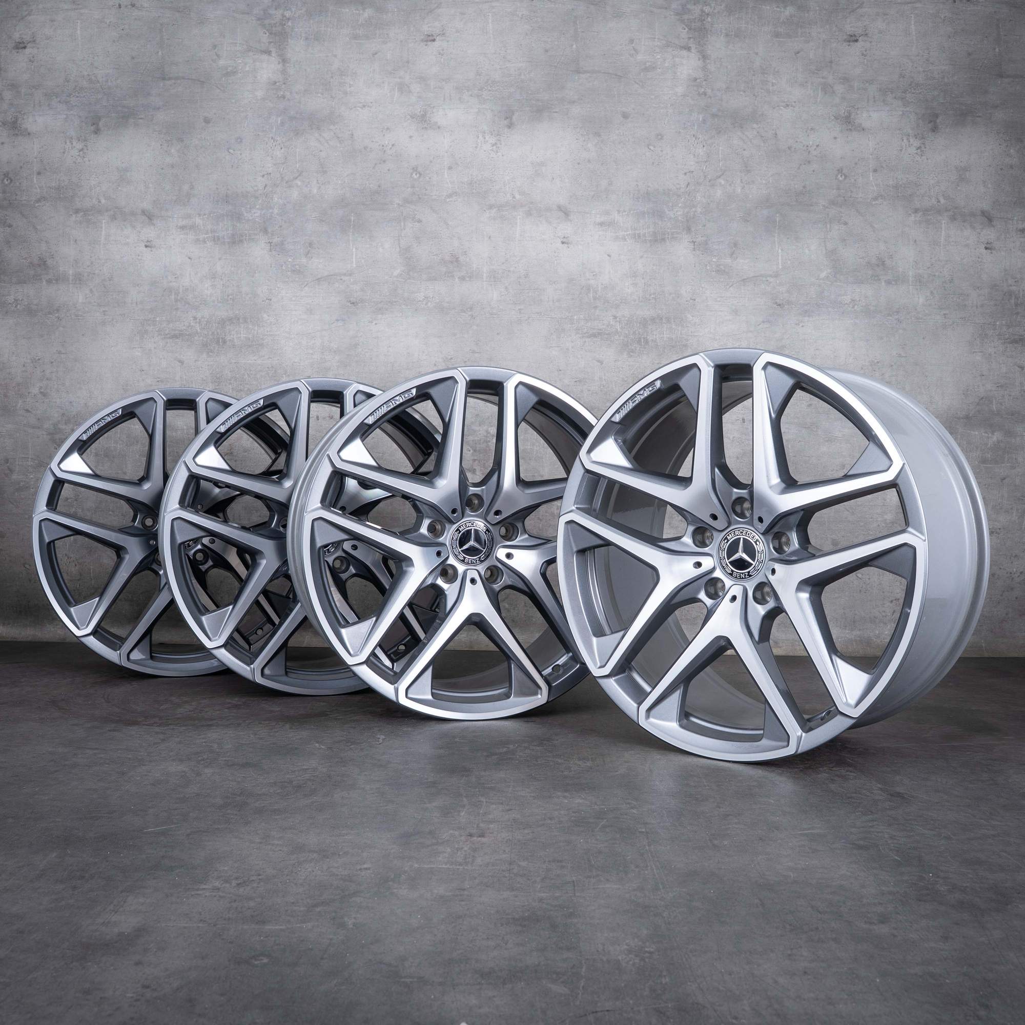 OEM Mercedes Benz G-Class G63 AMG Rims 21 inch W463A W465 A4634011900 himalaya grey polisched