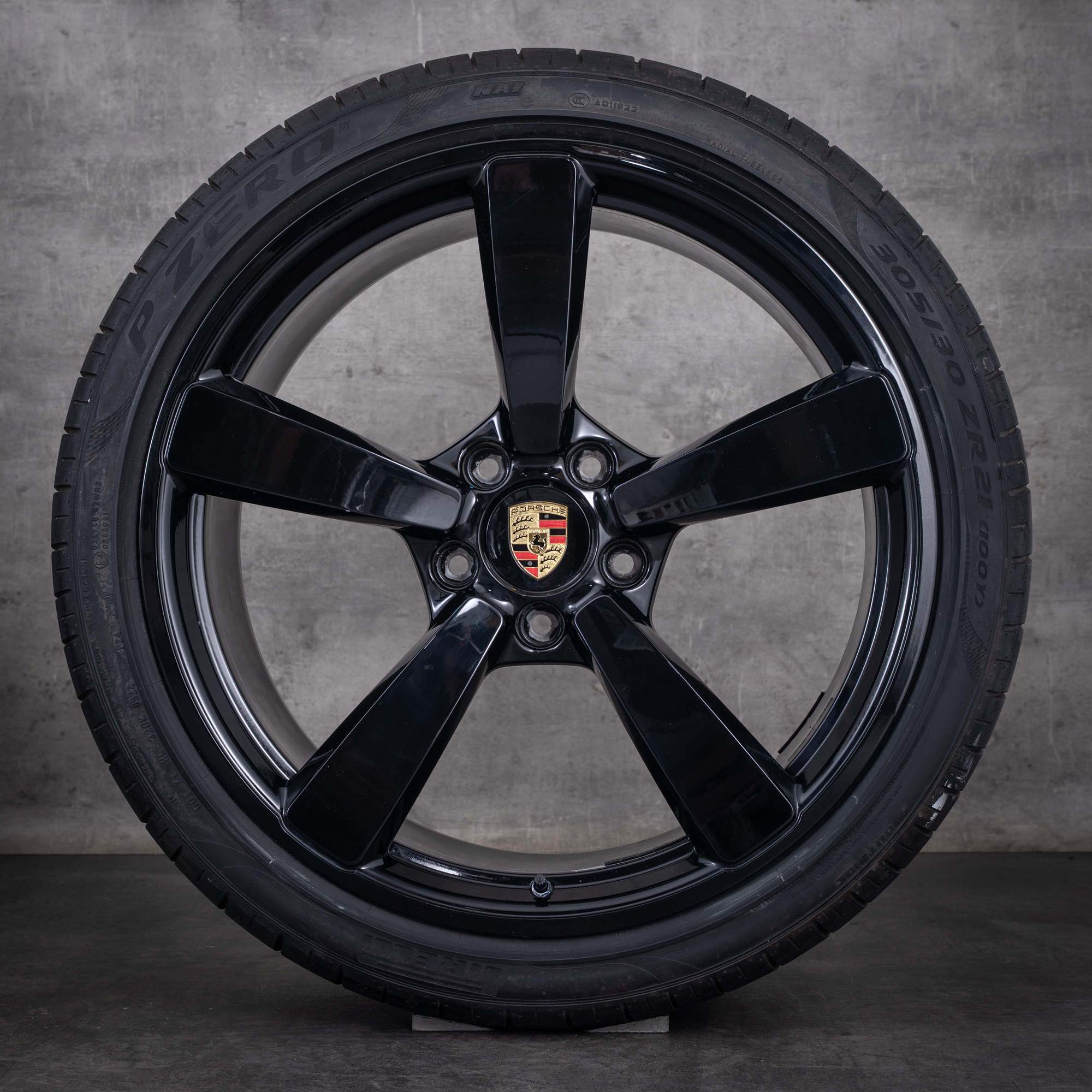 Original Porsche 992 I Felgen 20 21 Zoll Carrera S C2 C4 GTS Sommerräder Exclusive Design 992044661M schwarz hochglanz