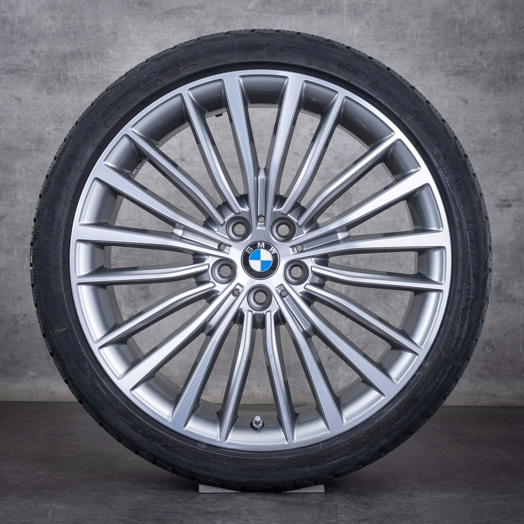 Original BMW 8er Winterräder 20 Zoll G14 G15 G16 Felgen Styling 700 6884204 6884205 ferric grey glanzgedreht