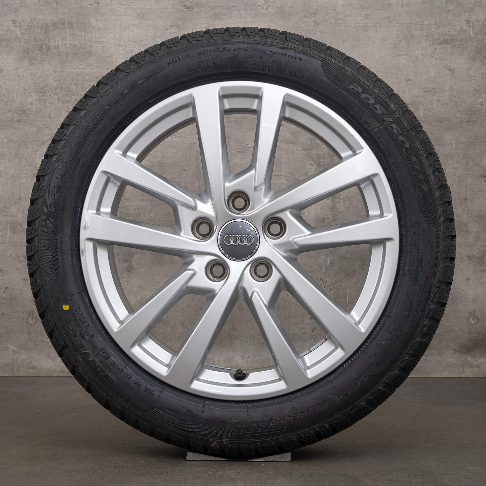 OEM Audi A3 S3 8V 17 inch rims winter tires 8V0601025DH silver aluminum ...