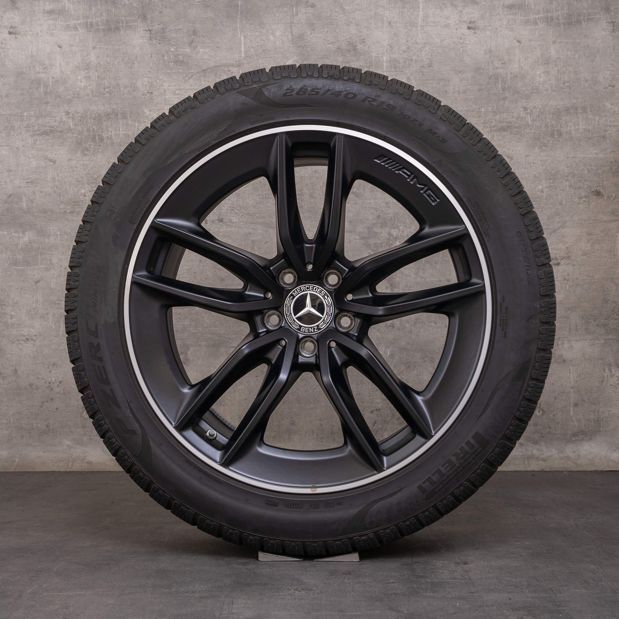 OEM Mercedes Benz GT 43 53 63 & S 4Matic AMG Winterrder 19 inch X290 4-Trer rims A2904010200 black satin finished