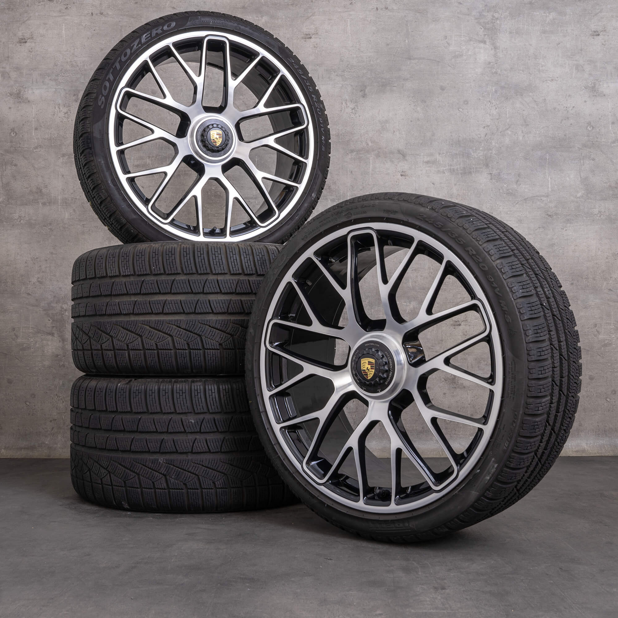Originele Porsche 911 Winterrder 20 inch 991 I II Turbo S velgen 99136216134 99136216634 zwart glanzend 041