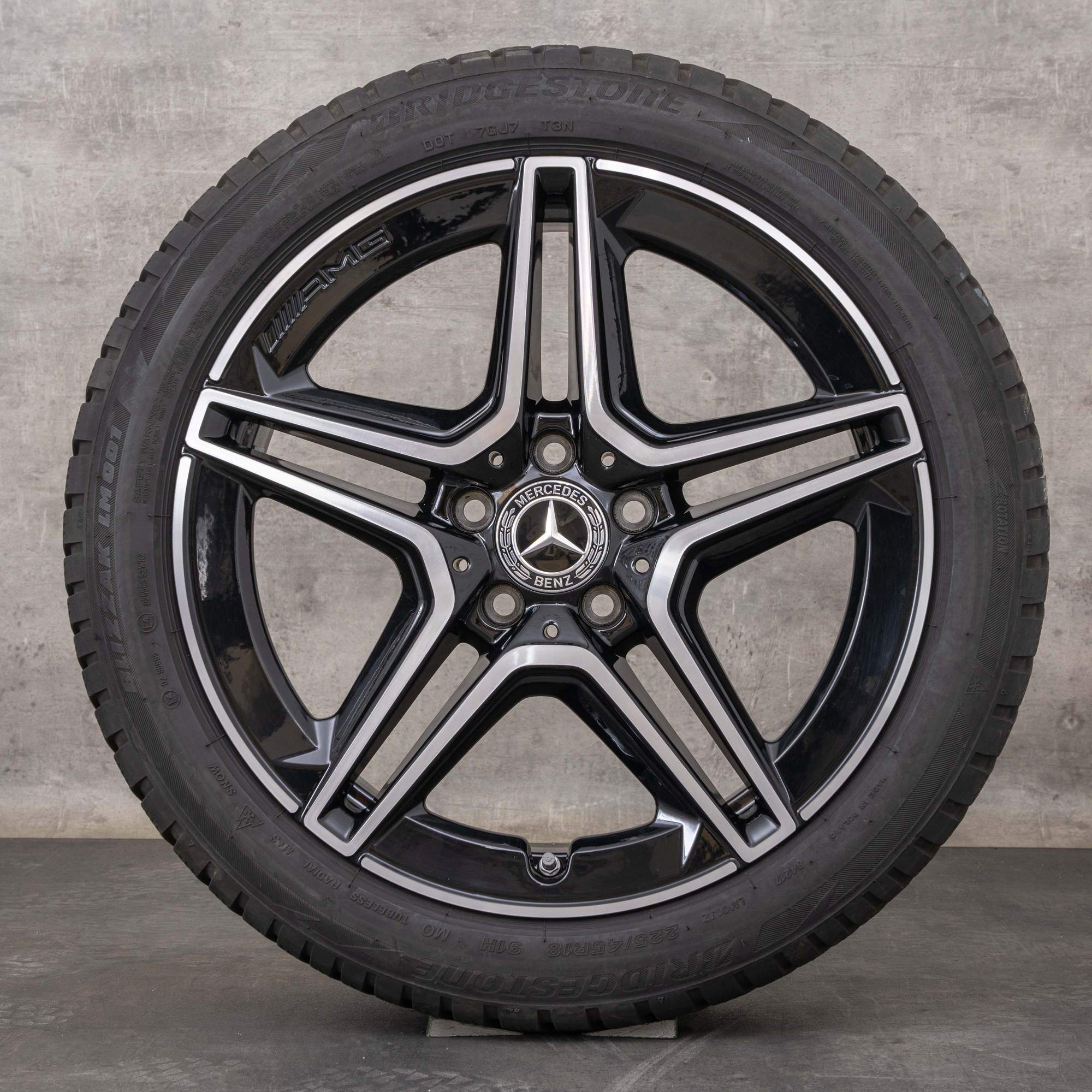 Oryginał Mercedes Benz Klasa B CLA AMG koła zimowe 18 cali W177 V177 W247 X118 C118 Felgi A1774011500 czarne Polerowane
