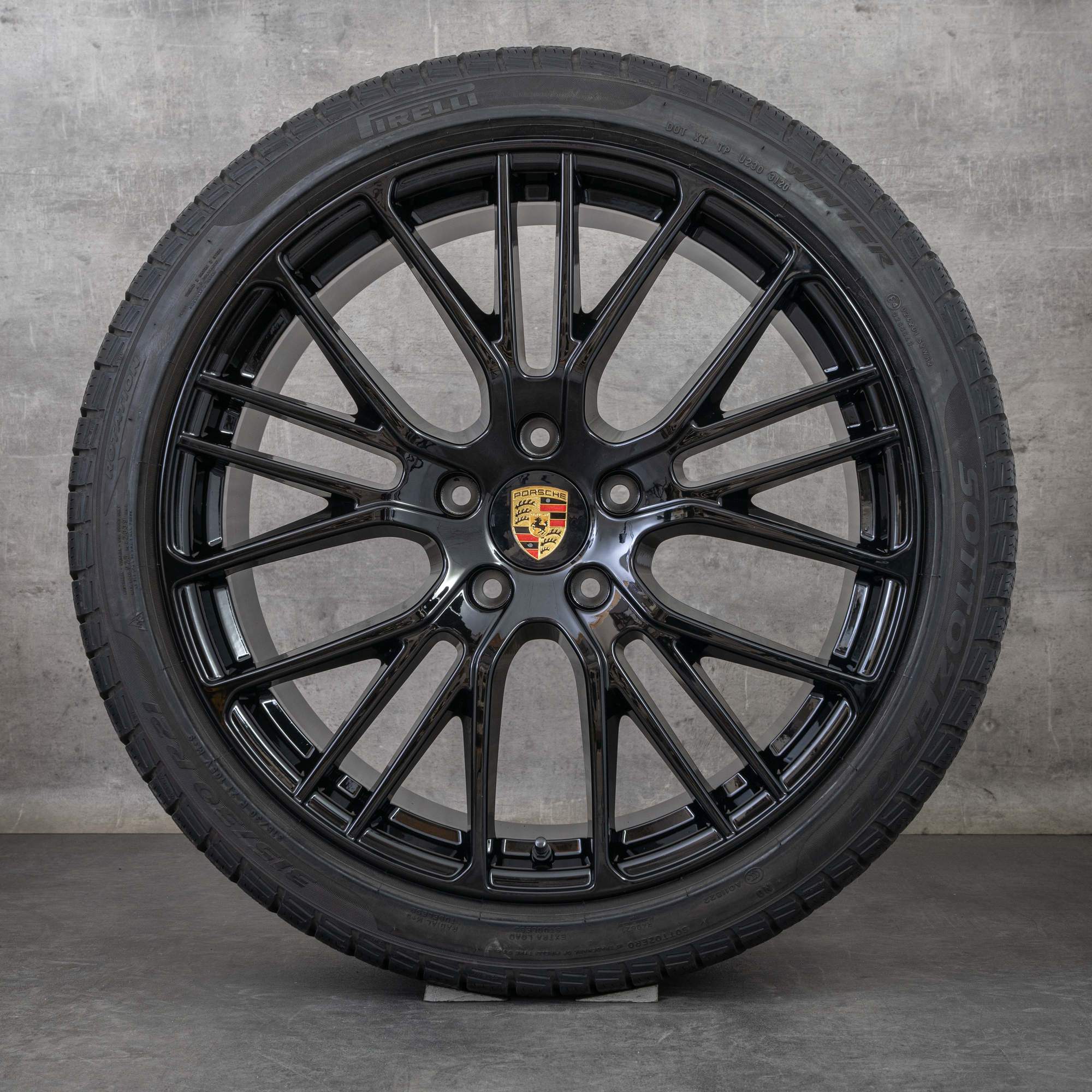 Oryginał Porsche Panamera 971 koła zimowe 21 cali felgi 971601025AP 971698025D czarny błyszczący