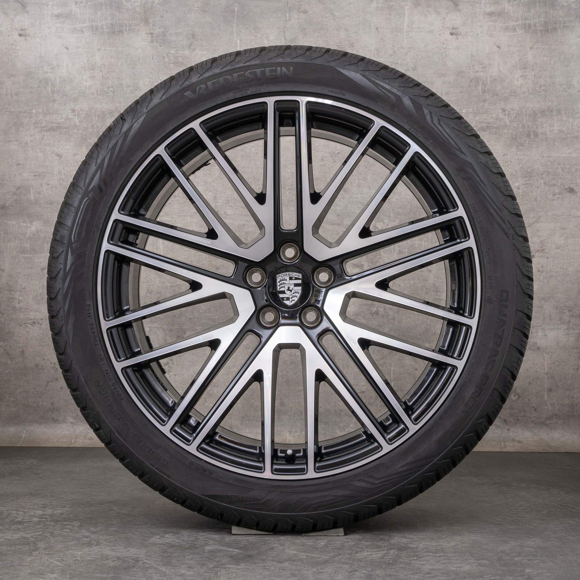 Jantes originais Porsche Macan III de 21 polegadas 95B para todas as estações 95B601025GA 95B601025GB preto polido torneado