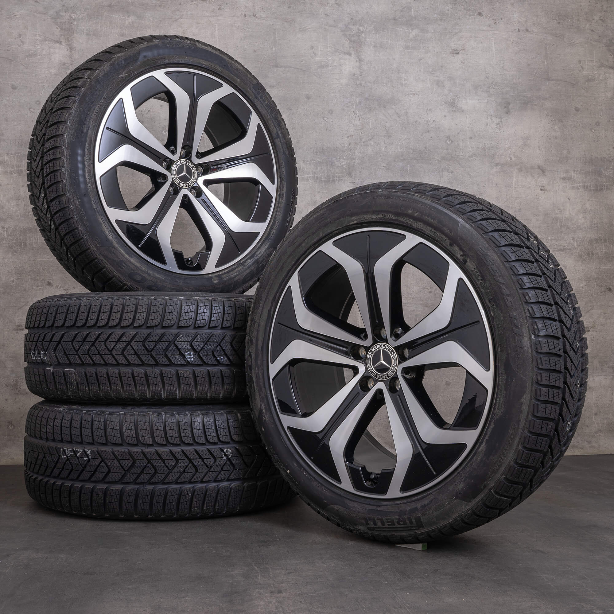 Orijinal Mercedes Benz E-Serisi kış jant lastik 19 inç X214 jantlar A2144014000 siyah parlak tornalı YENİ