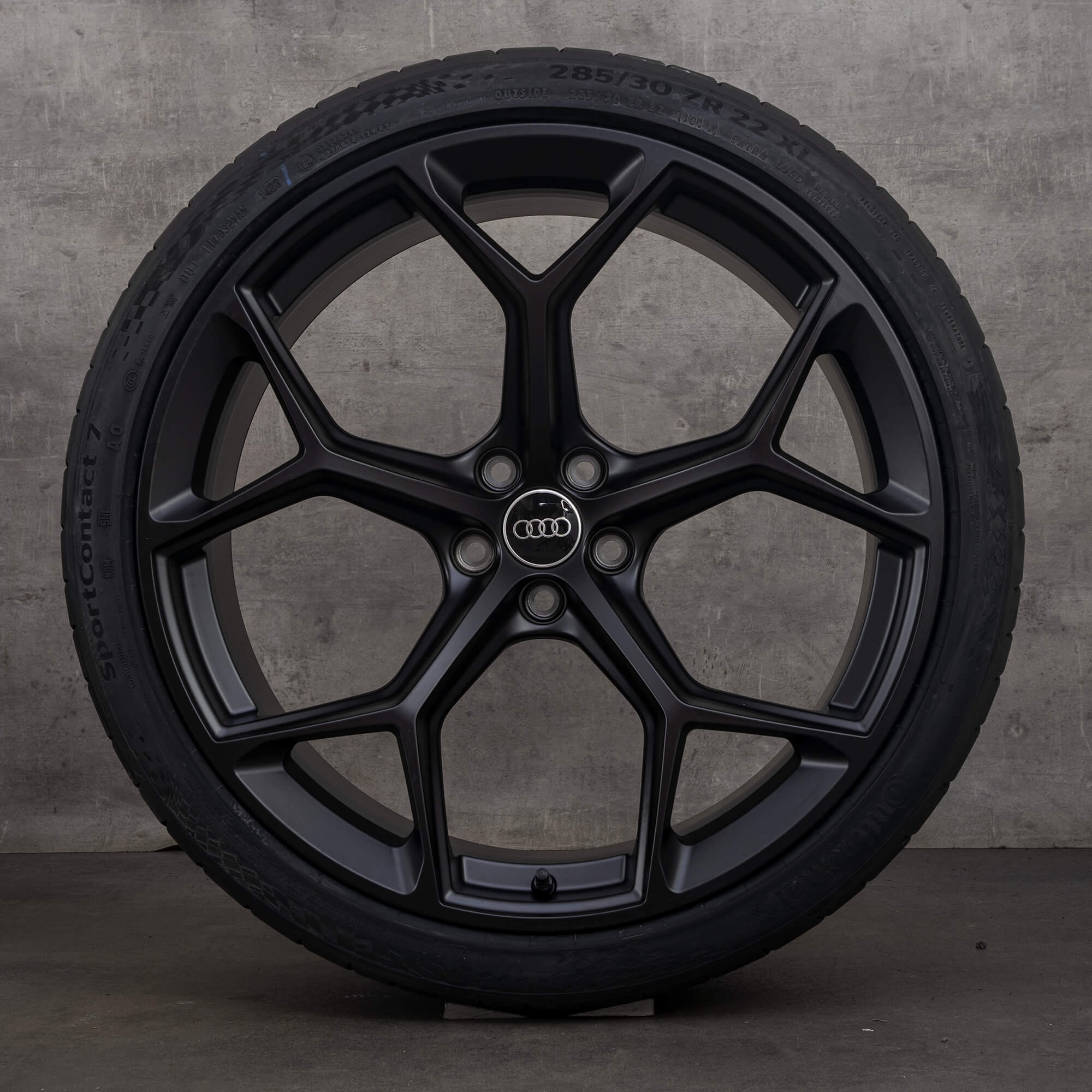 Original Audi RS6 RS7 jantes 22 pouces 4K C8 roues d'été 4K0601025BM noir mat NEUF