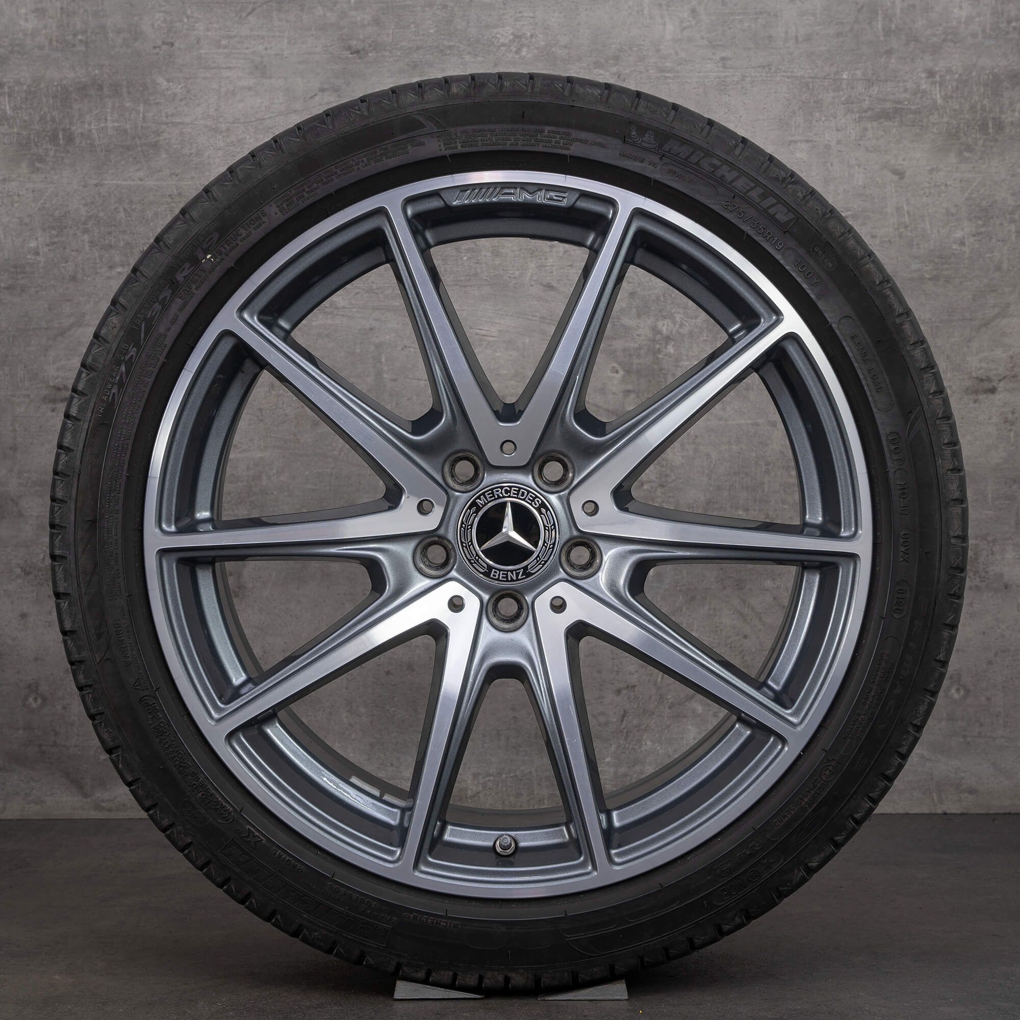 Llantas originales Mercedes Benz Clase E AMG de 19 pulgadas W213 S213 C238 A238 neumáticos verano A2134017300 gris himalaya brillante torneado NUEVO