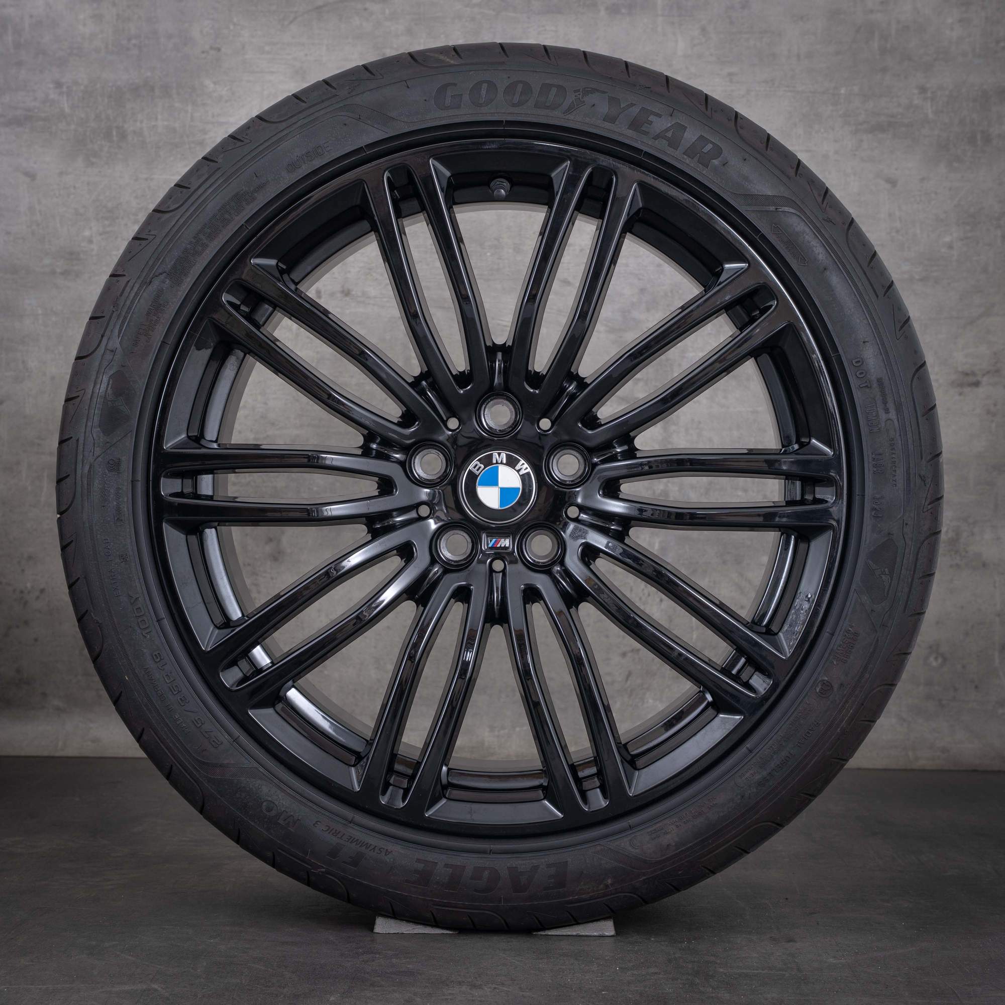 Oryginalne felgi BMW serii 5 19 cali G30 G31 koła letnie stylizacja 664 M 7855083 7855084 czarny połysk