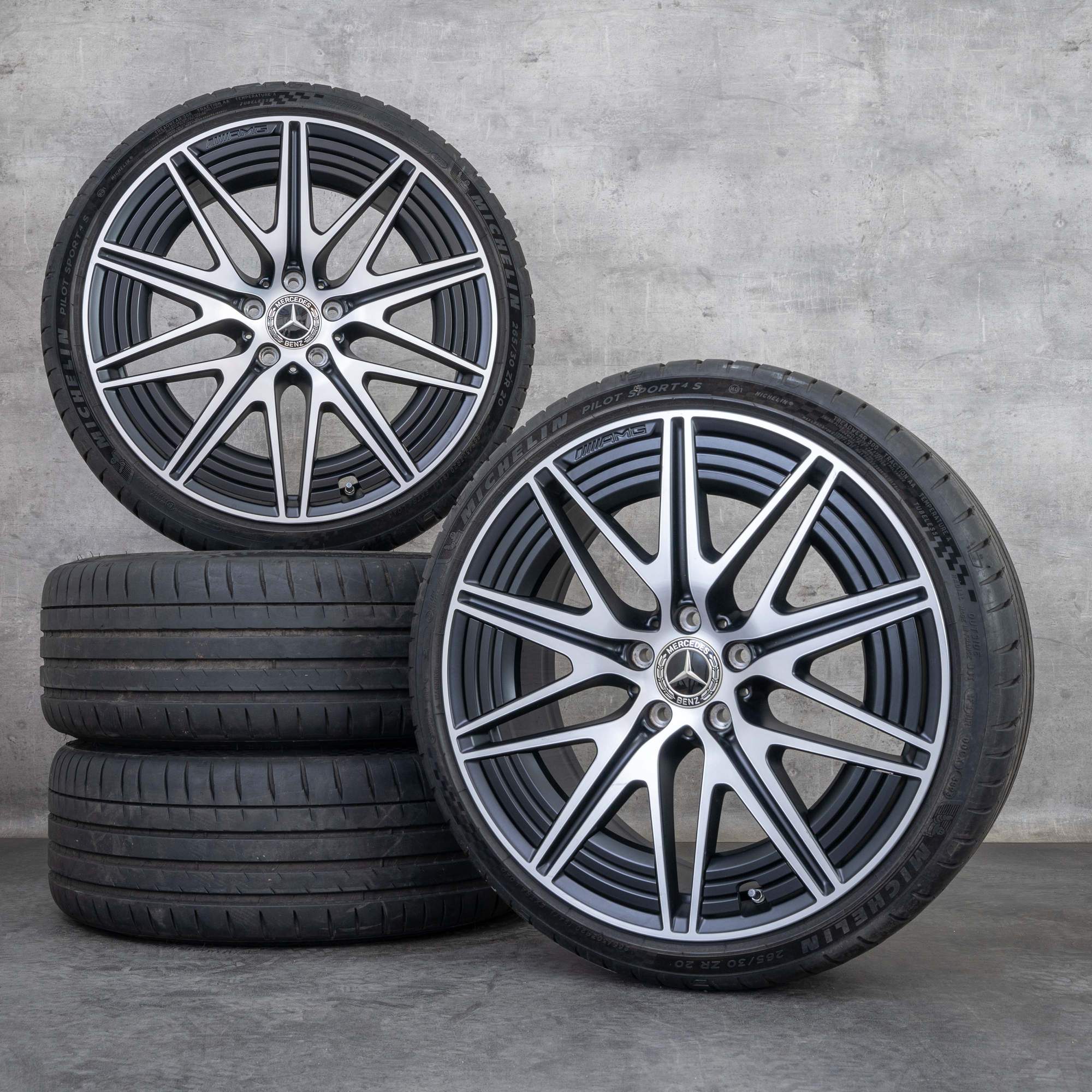 Alkuperäiset Mercedes Benz C-sarja C43 AMG talvirenkaat 20 tuuman W206 S206 vanteet A2064012500 A2064012600 musta matta kiillotettu pinta