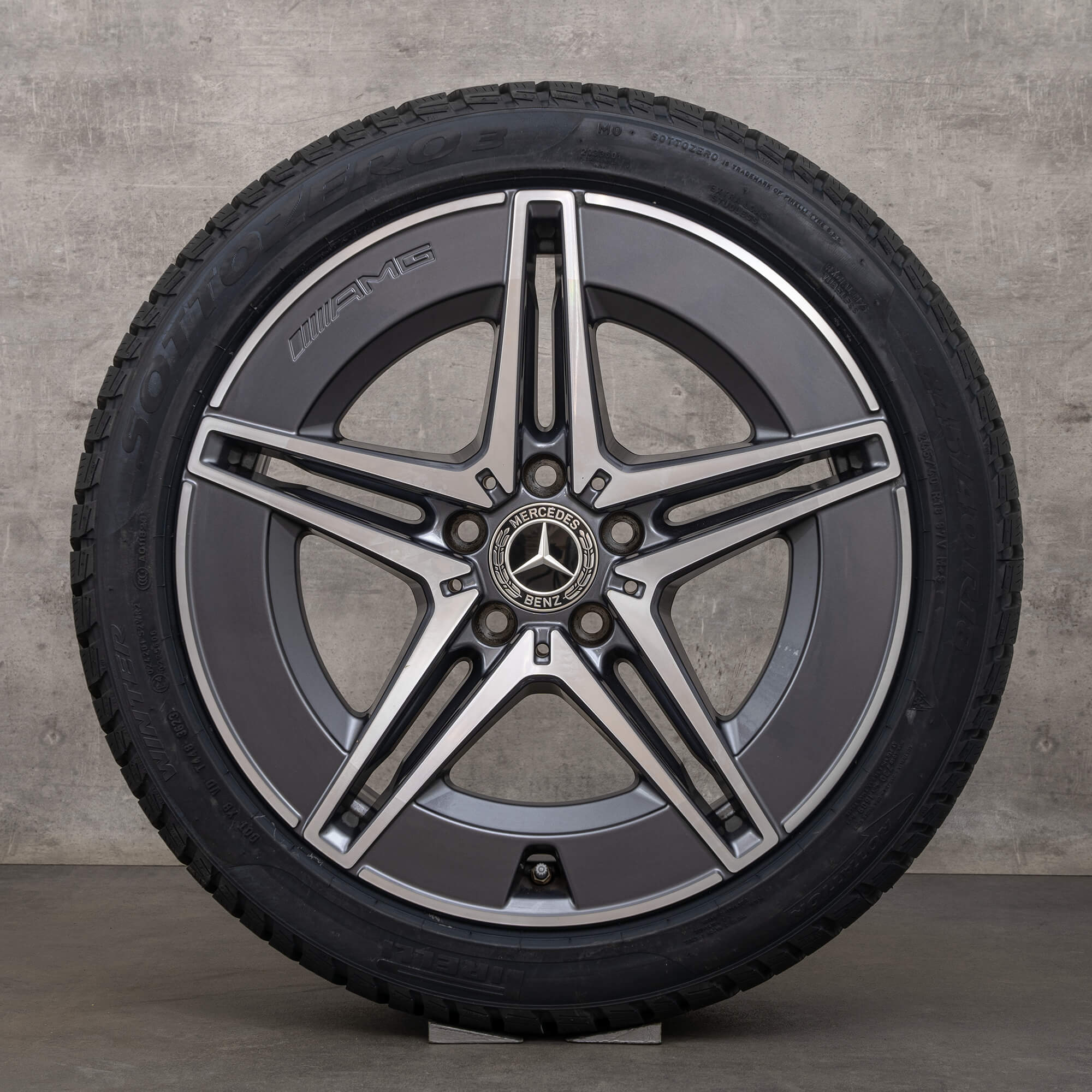 Oryginał Mercedes Benz Klasa C Hybryda Felgi 18 cali W206 S206 C300e C300de C400e koła zimowe A2064017600 A2064016600 himalaya grey NOWOŚĆ