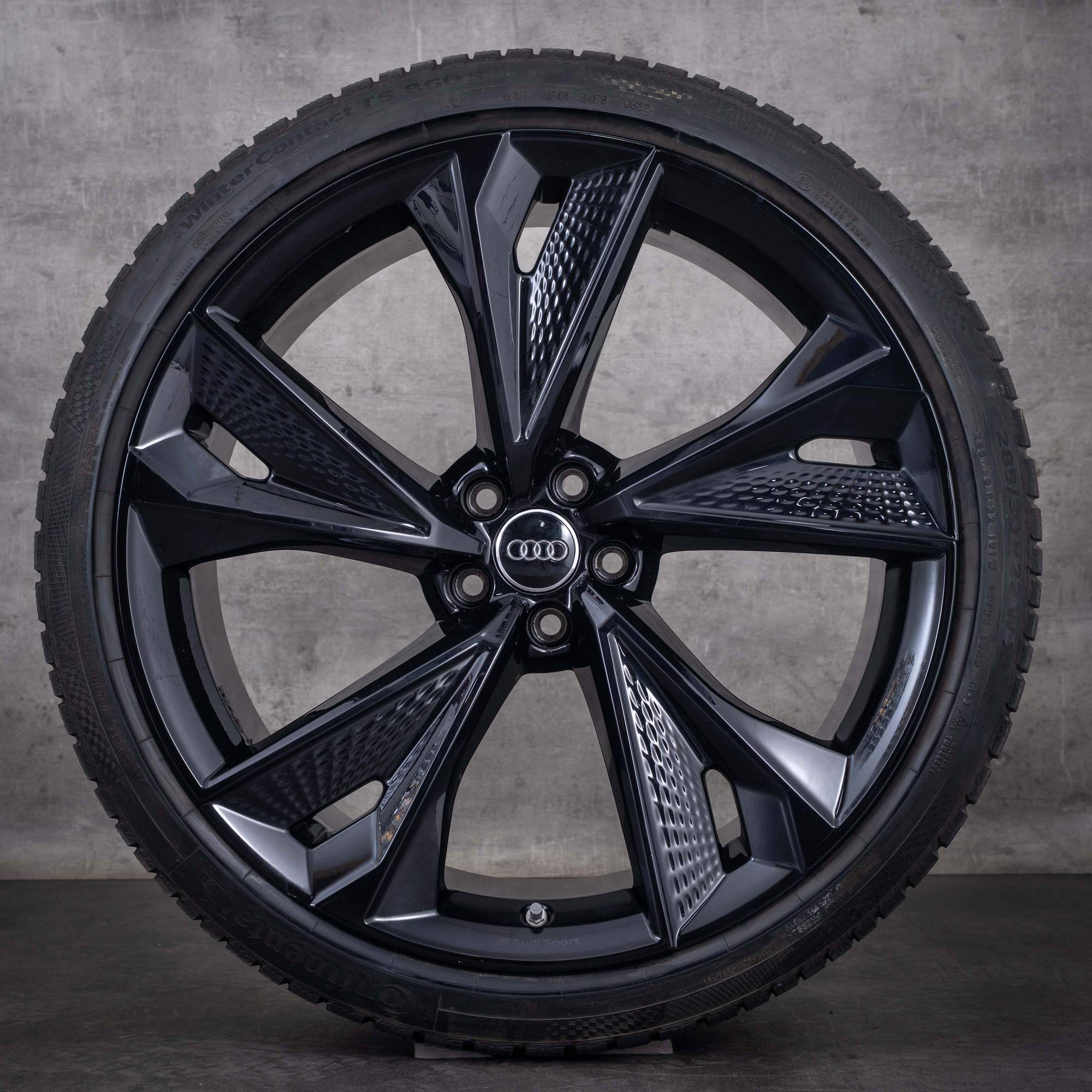 Originale Audi RS6 RS7 vinterhjul 22 tommer 4K C8-felger 4K0601025BC svart glans