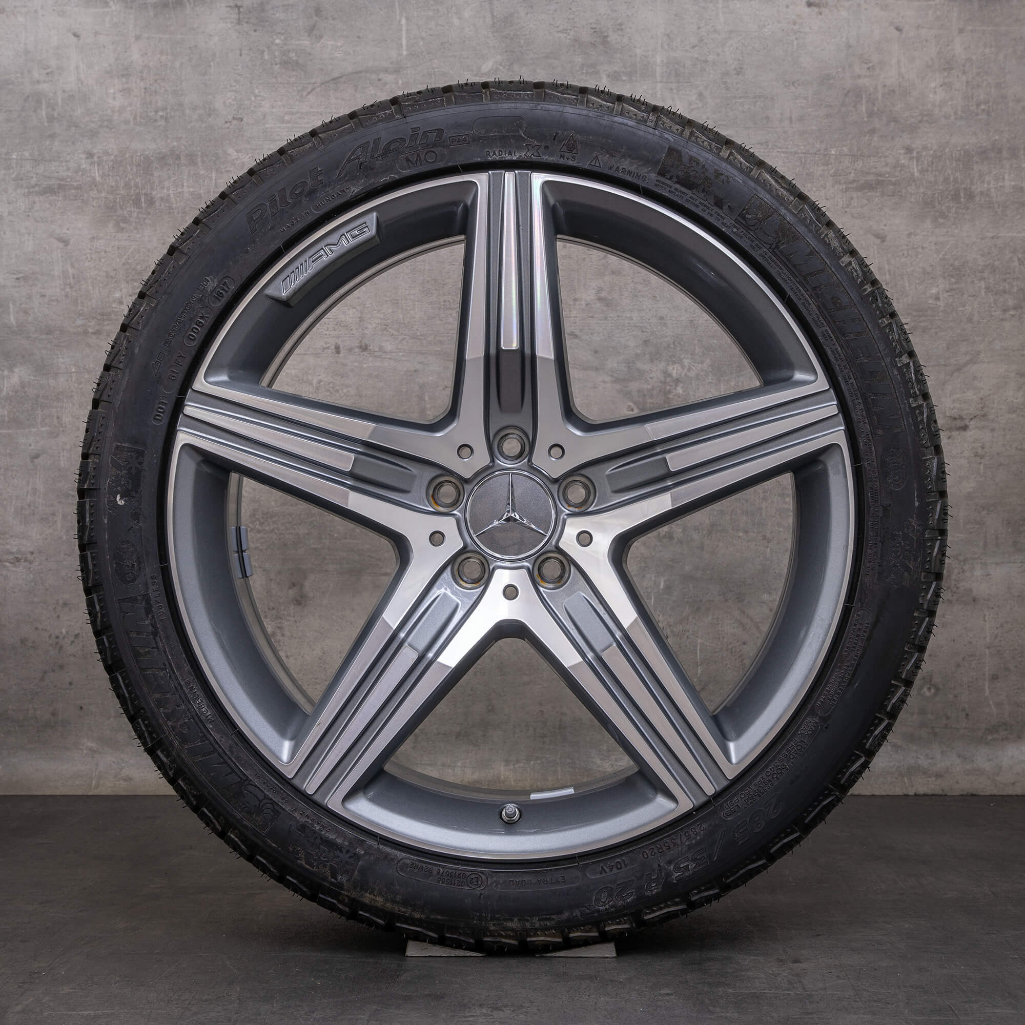 Oryginał Mercedes Benz Klasa S S63 S65 AMG koła zimowe 20 cali W222 C217 A217 Felgi A2224011200 A2224011300 himalaya szary Polerowane