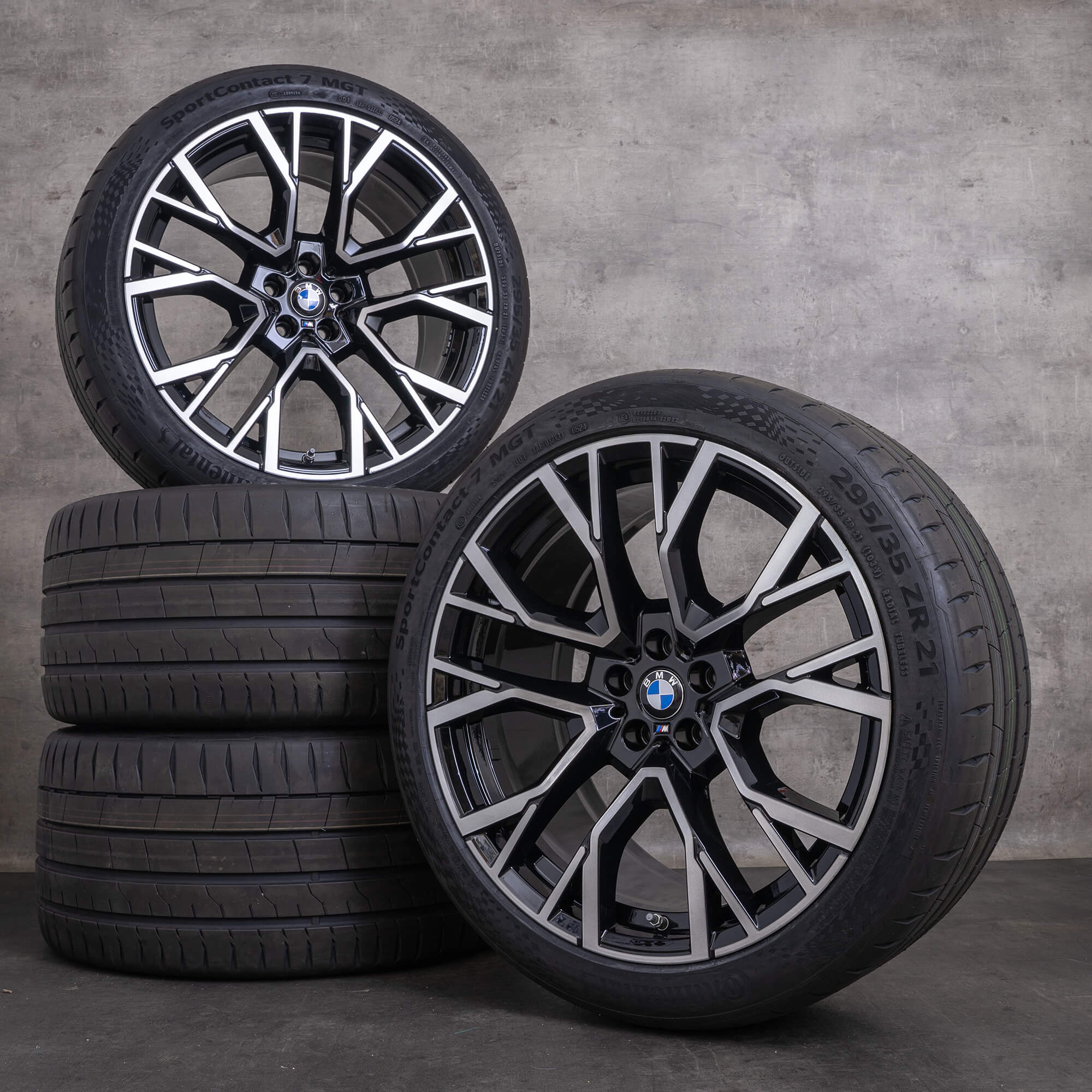 Originale BMW X5M X6M vinterdæk med fælge 21 22 tommer F95 F96 styling 809 M 8090796 8090717 jet black glossy turned NEW - sæt med 4 hjul