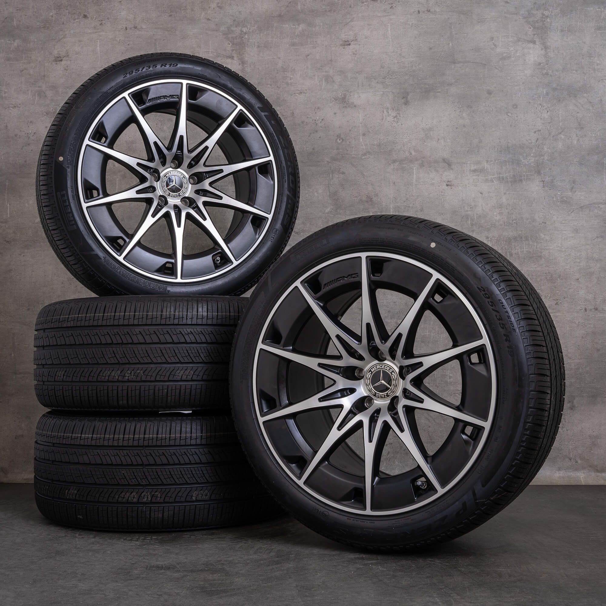Neumáticos all season originales Mercedes Benz CLE 53 AMG llantas 19 pulgadas C236 A236 A2364012700 A2364012800 negro mate brillante torneado NUEVO