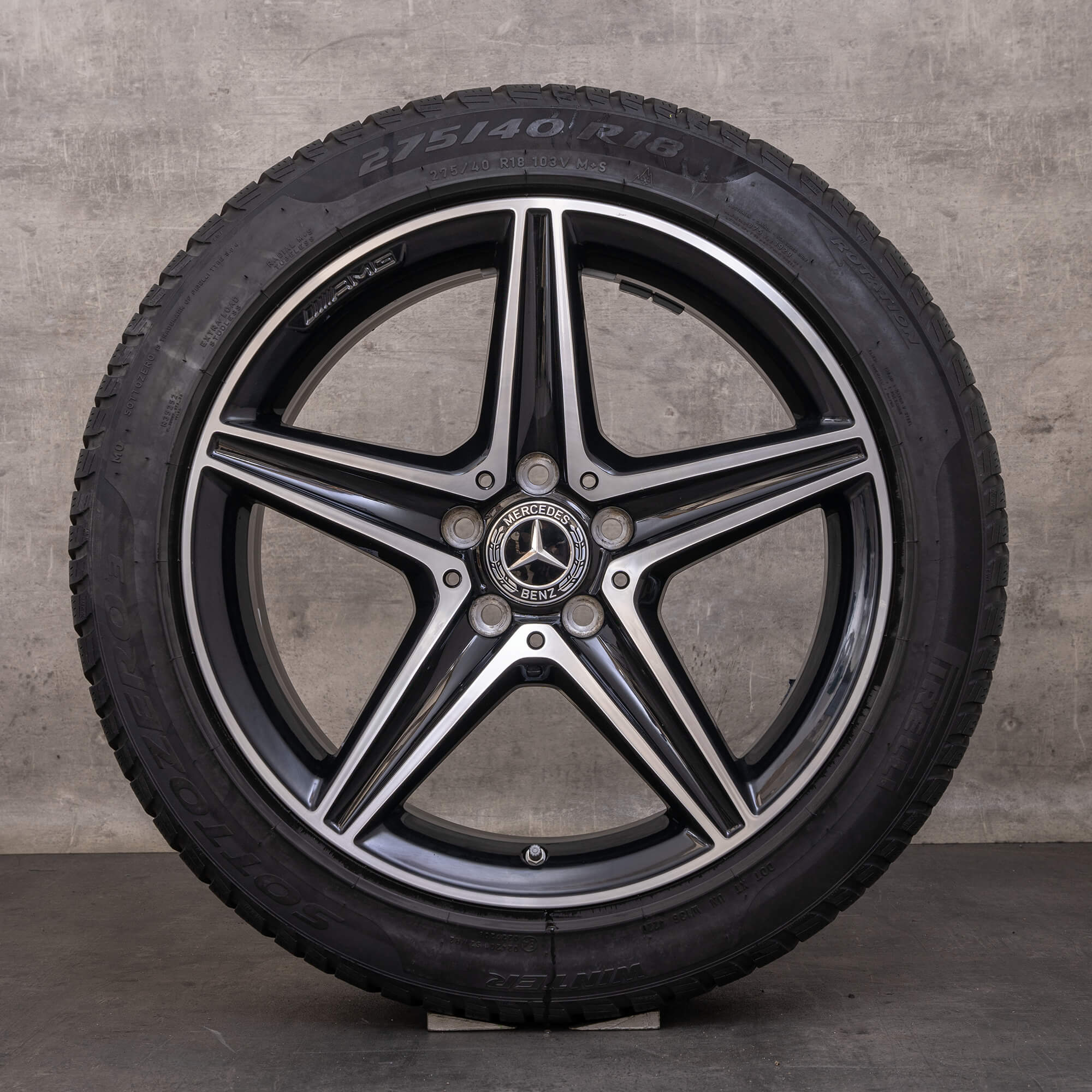 Oryginał Mercedes Benz Klasa E AMG koła zimowe 18 cali W213 S213 A238 C238 E300 felgi A2134011800 A2134011900 czarne polerowane toczone