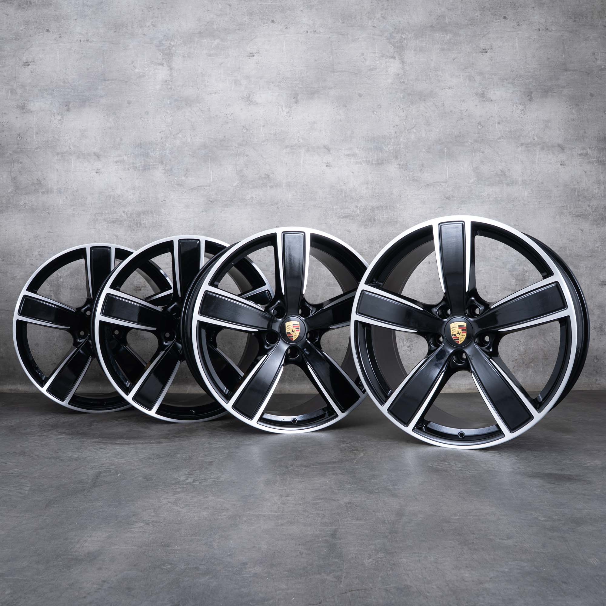 Alkuperäiset Porsche Cayenne Coupe 9YA vanteet 22 tuuman 9Y0601025AP 9Y3601025T musta Kiillotettu.