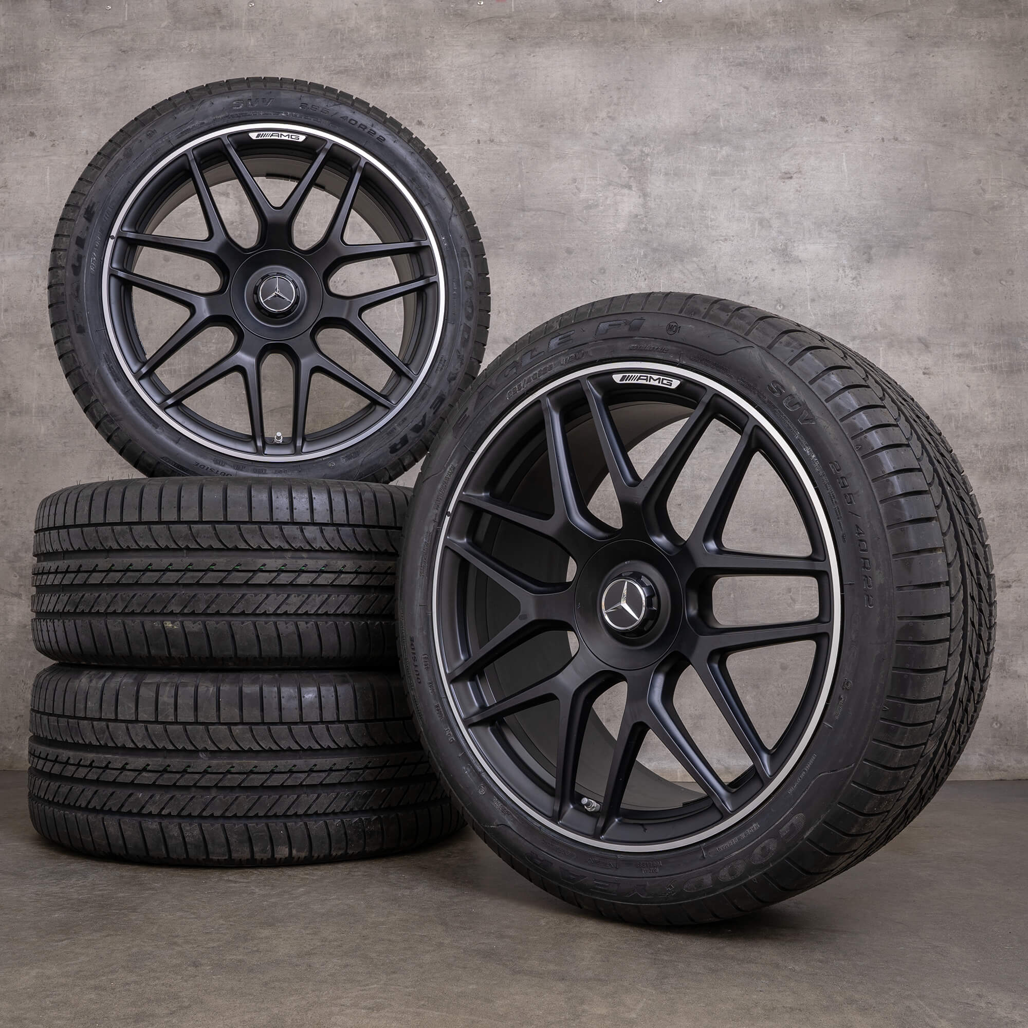 OEM Mercedes Benz G-Class G 63 AMG wheels 22 inch W465 W463A summer A4634012000 black rim glossy turned NEW